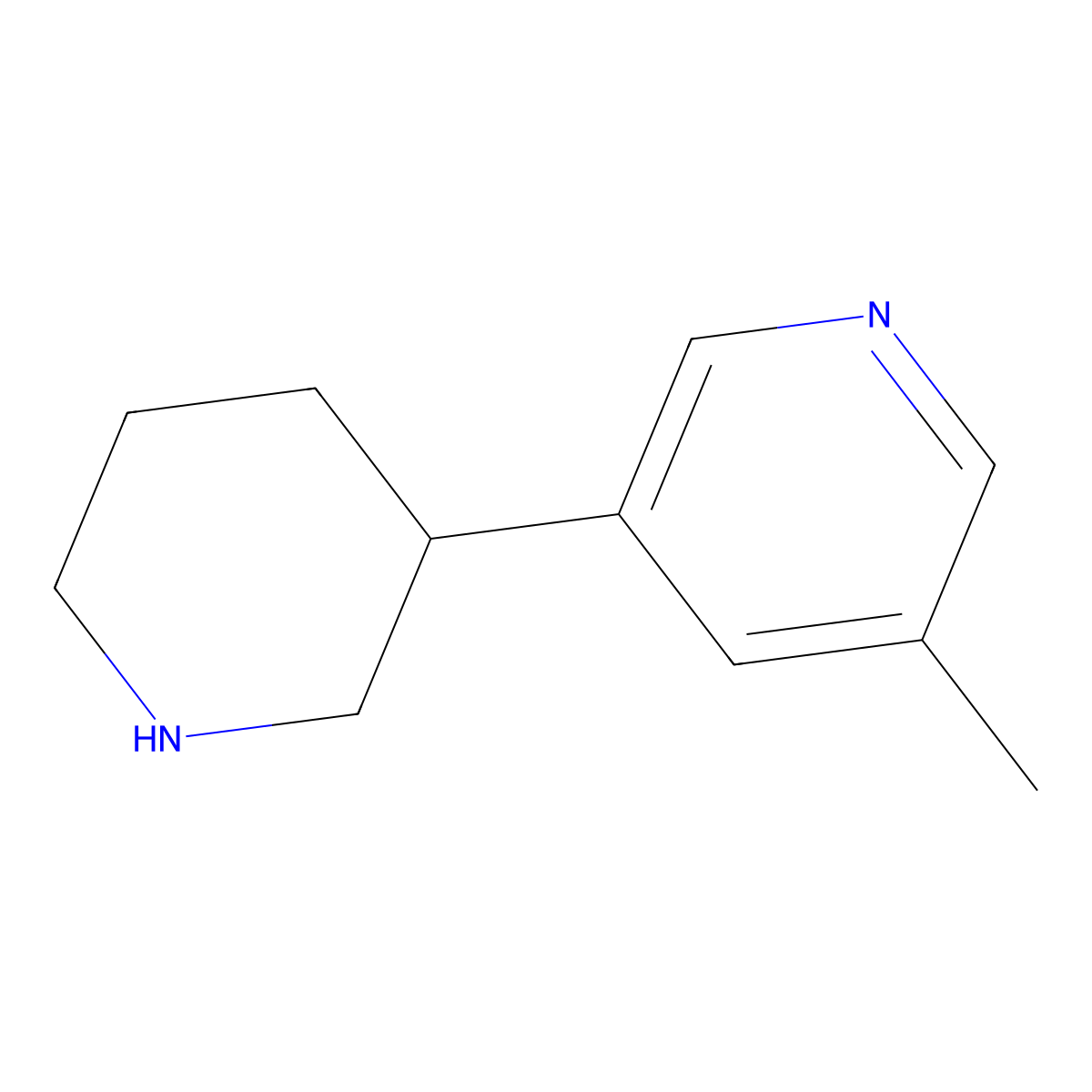3-Methyl-5-(piperidin-3-yl)pyridine molecular structure, CAS 1260867-90-0