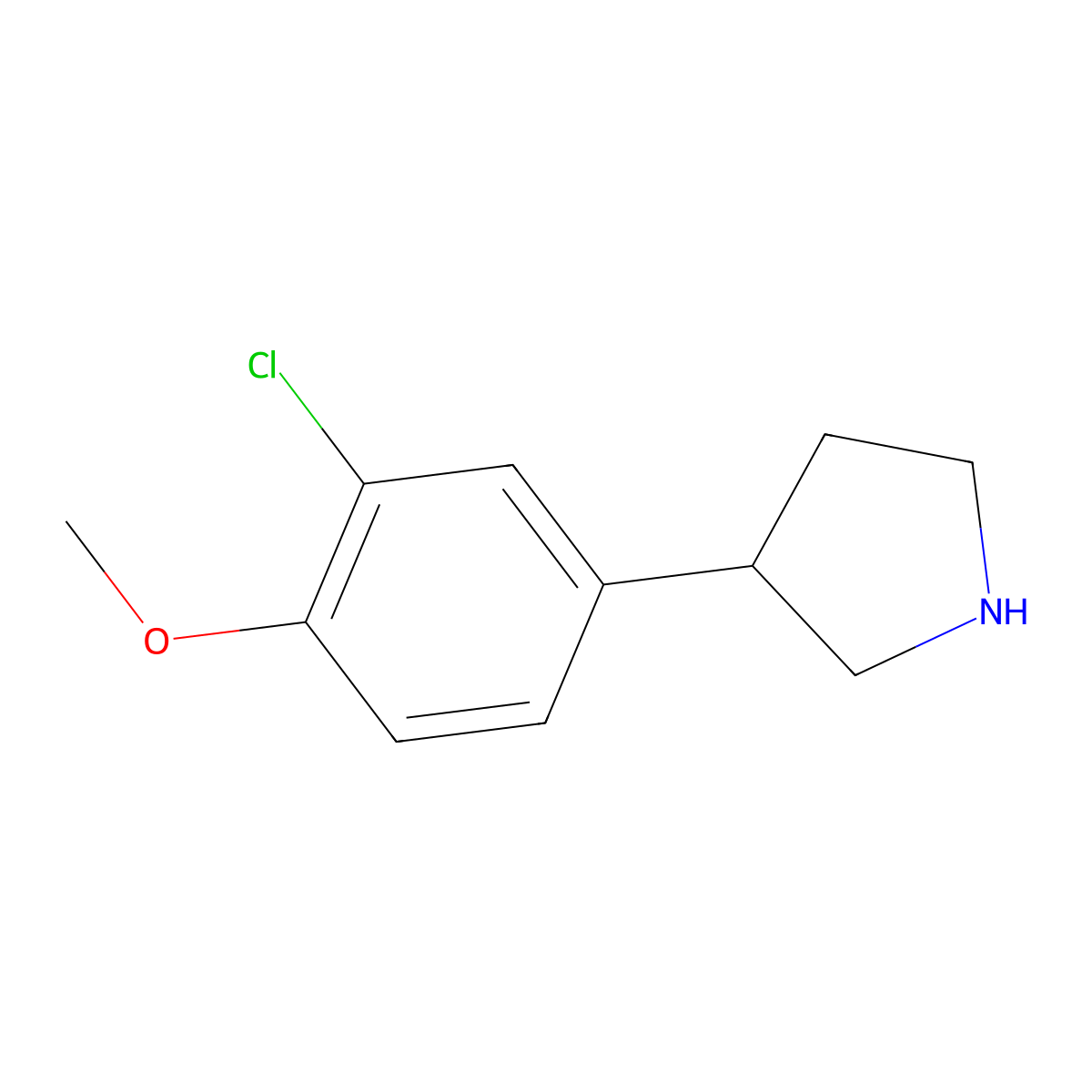 3-(3-Chloro-4-methoxyphenyl)pyrrolidine molecular structure, CAS 1260867-97-7