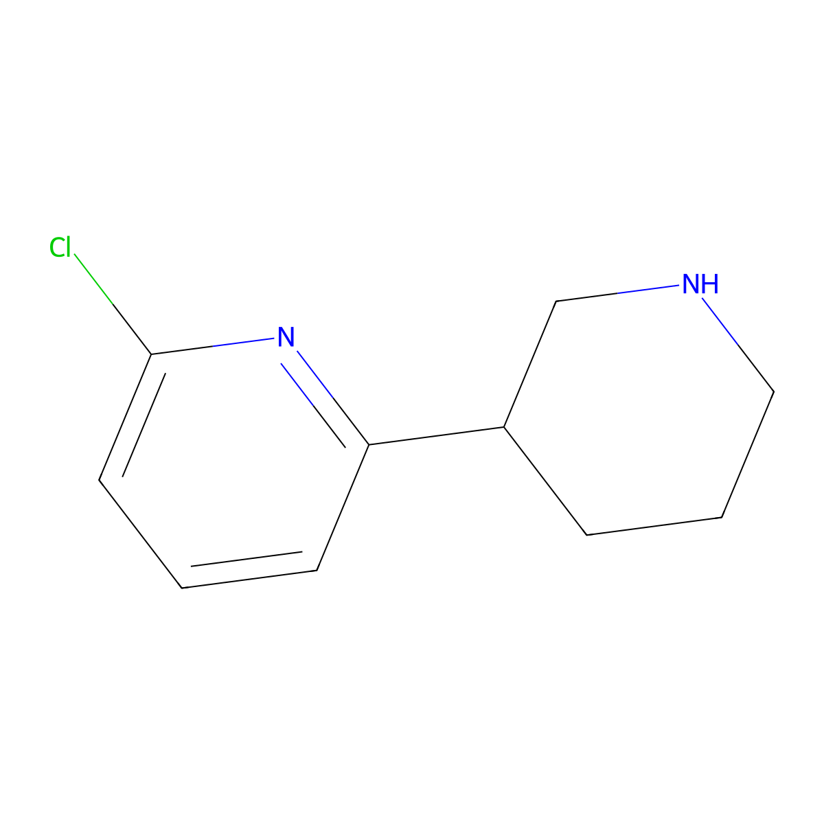 2-Chloro-6-(piperidin-3-yl)pyridine molecular structure, CAS 1260868-08-3
