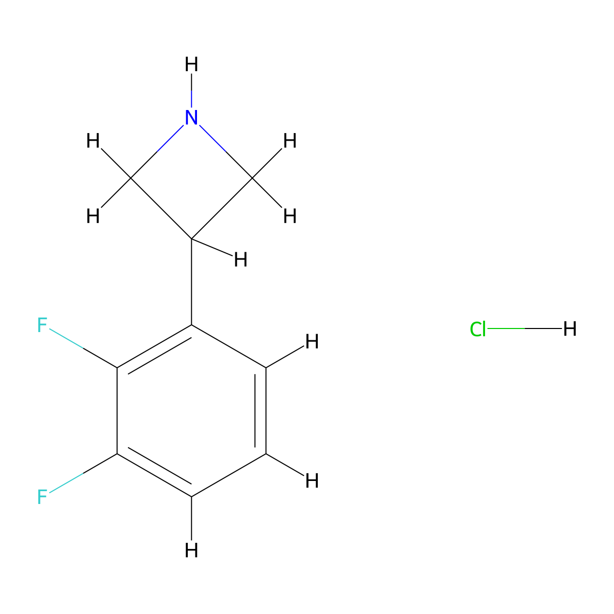 3-(2,3-Difluorophenyl)azetidine hydrochloride molecular structure, CAS 1260870-03-8
