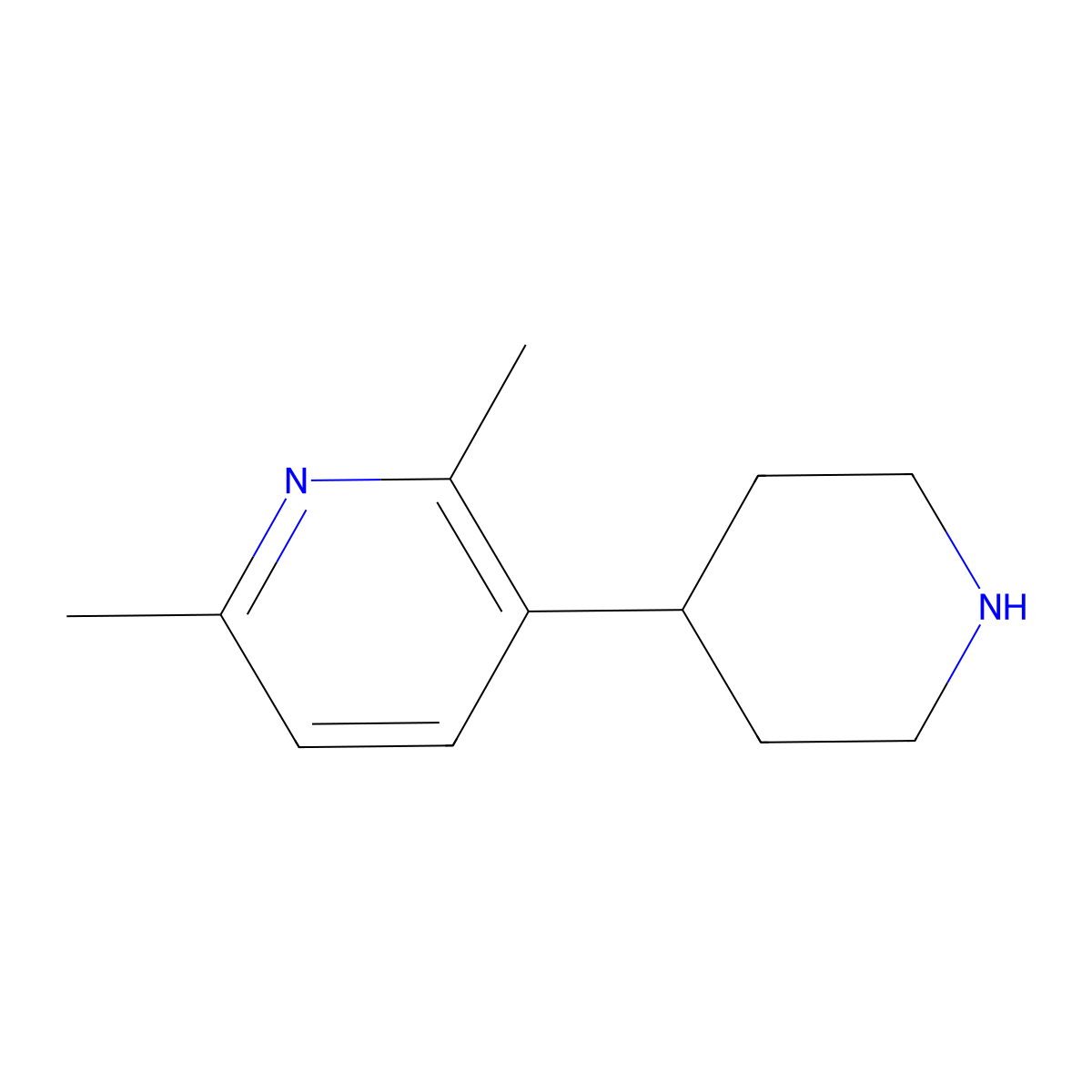 2,6-Dimethyl-3-(piperidin-4-yl)pyridine molecular structure, CAS 1260871-08-6