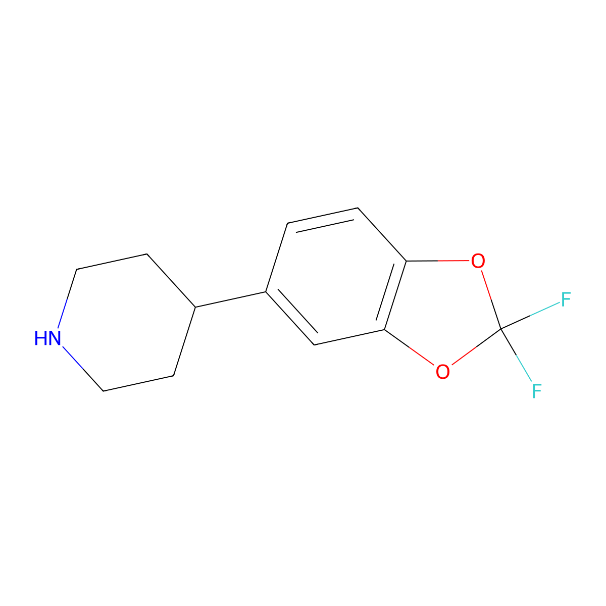 4-(2,2-Difluoro-2H-1,3-benzodioxol-5-yl)piperidine molecular structure, CAS 1260872-05-6