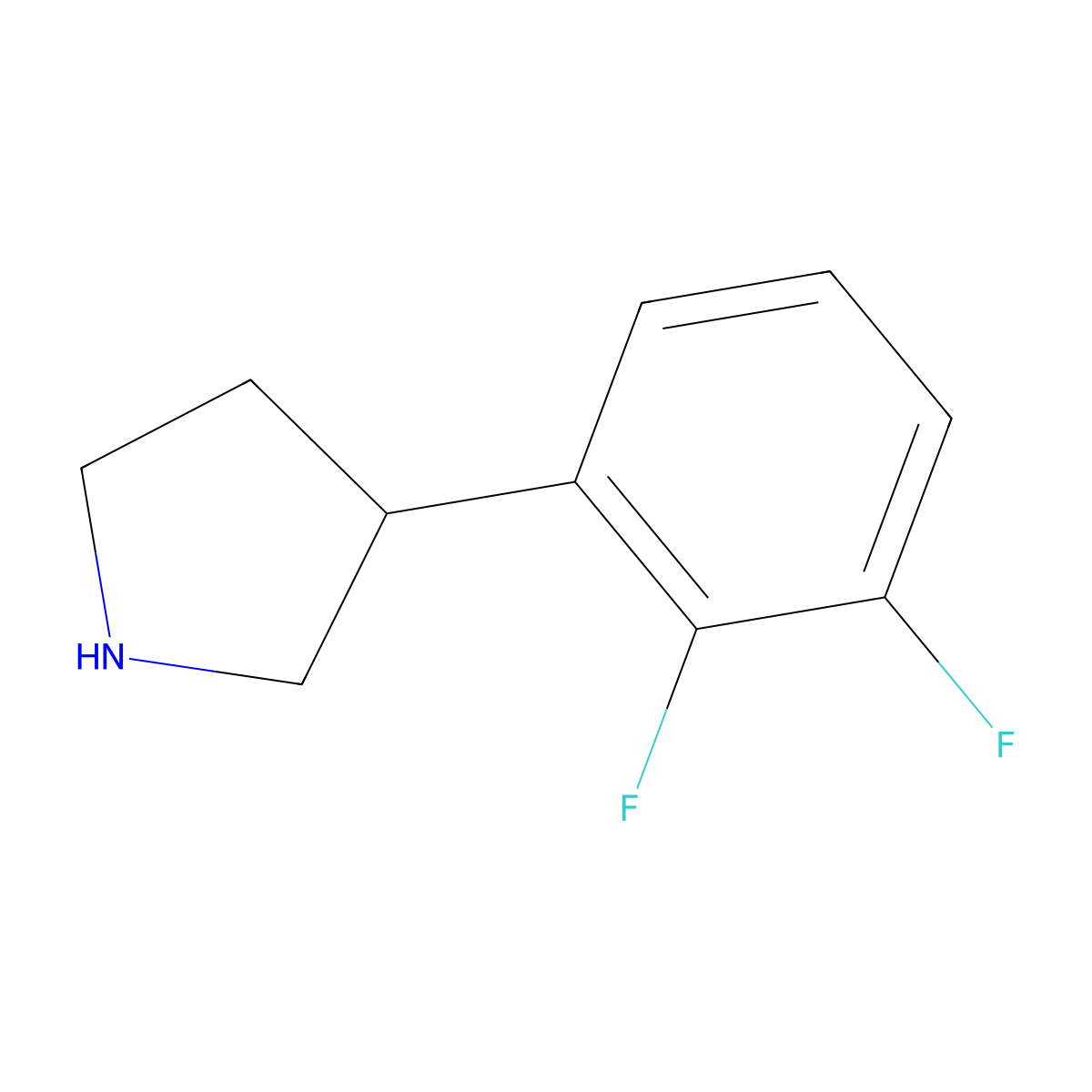 3-(2,3-Difluorophenyl)pyrrolidine molecular structure, CAS 1260872-74-9