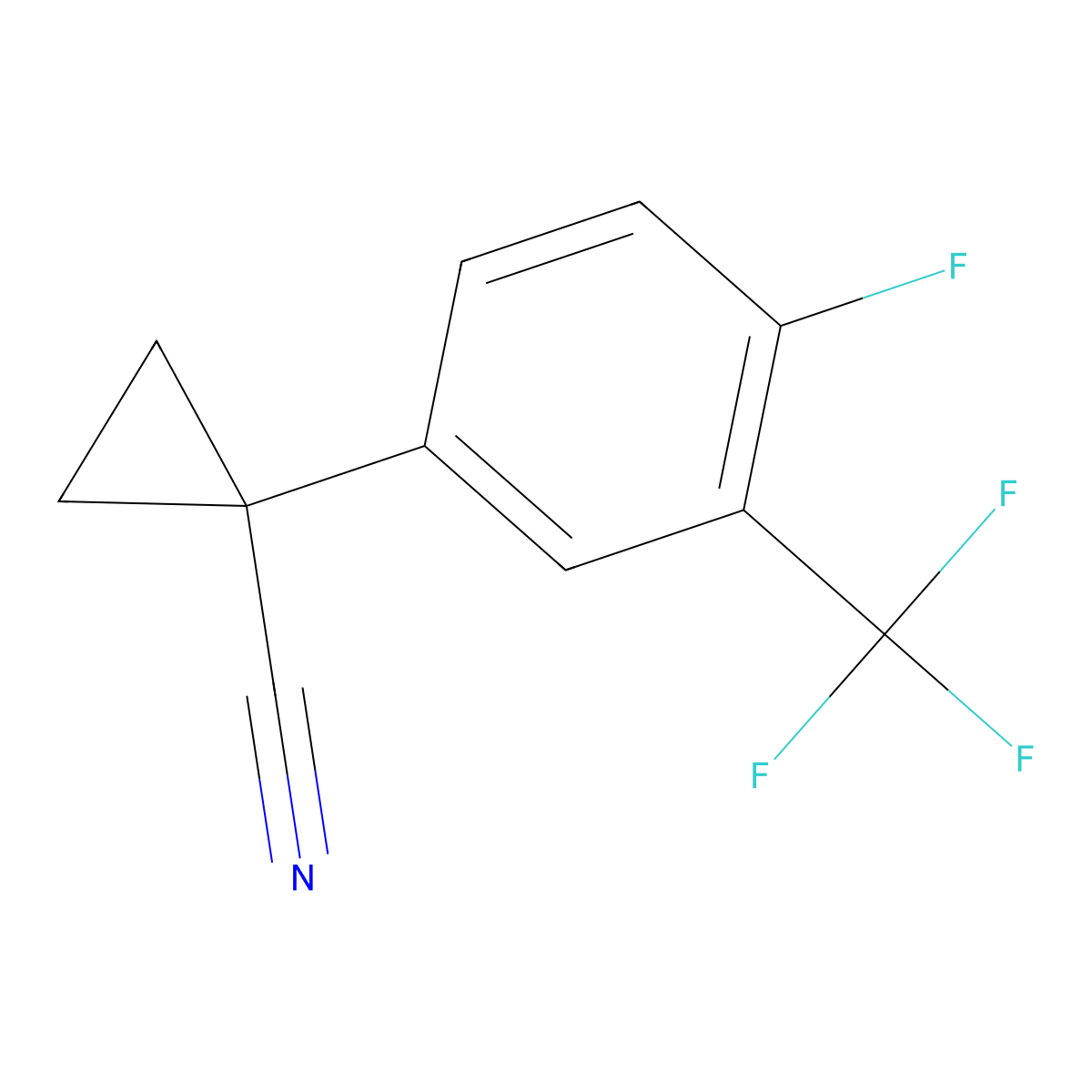 1-(4-Fluoro-3-(trifluoromethyl)phenyl)cyclopropanecarbonitrile molecular structure, CAS 1260874-03-0