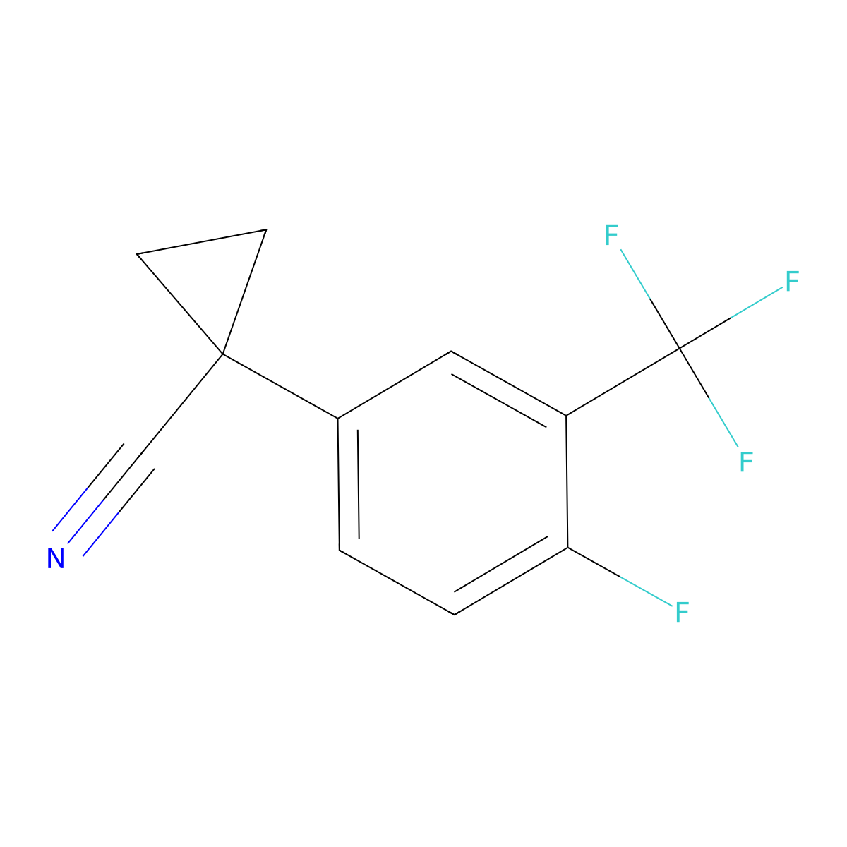 1-(4-Fluoro-3-(trifluoromethyl)phenyl)cyclopropanecarbonitrile molecular structure, CAS 1260874-03-0