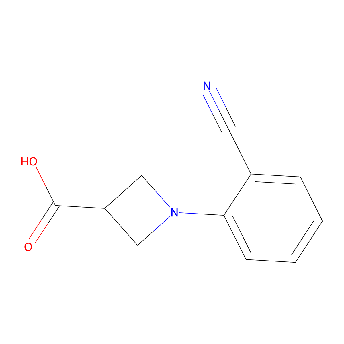 1-(2-Cyanophenyl)azetidine-3-carboxylic acid molecular structure, CAS 1260874-83-6