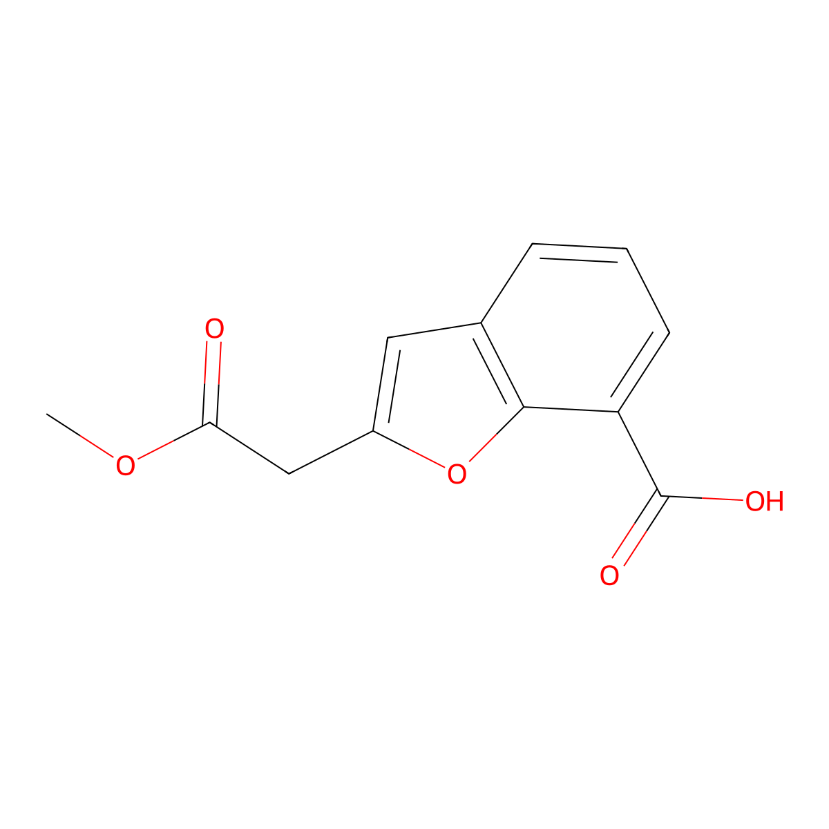 2-(2-Methoxy-2-oxoethyl)benzofuran-7-carboxylic acid molecular structure, CAS 1260874-99-4