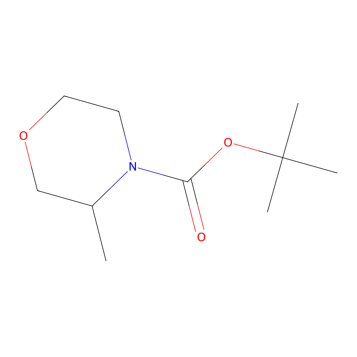 Tert-butyl 3-methylmorpholine-4-carboxylate molecular structure, CAS 1260875-42-0