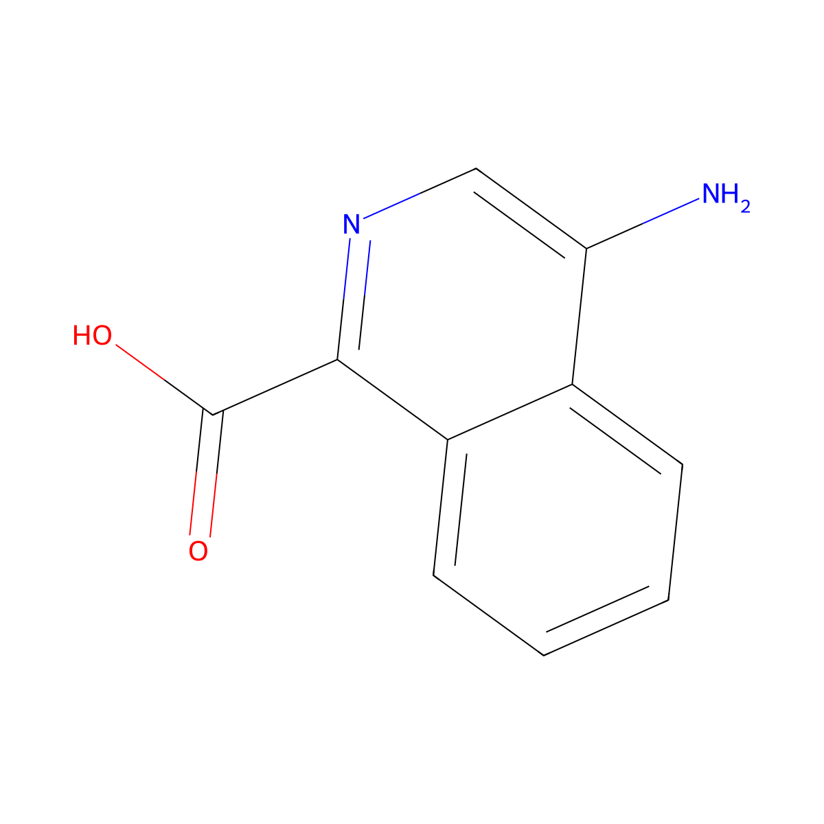 4-Aminoisoquinoline-1-carboxylic acid molecular structure, CAS 1260875-57-7