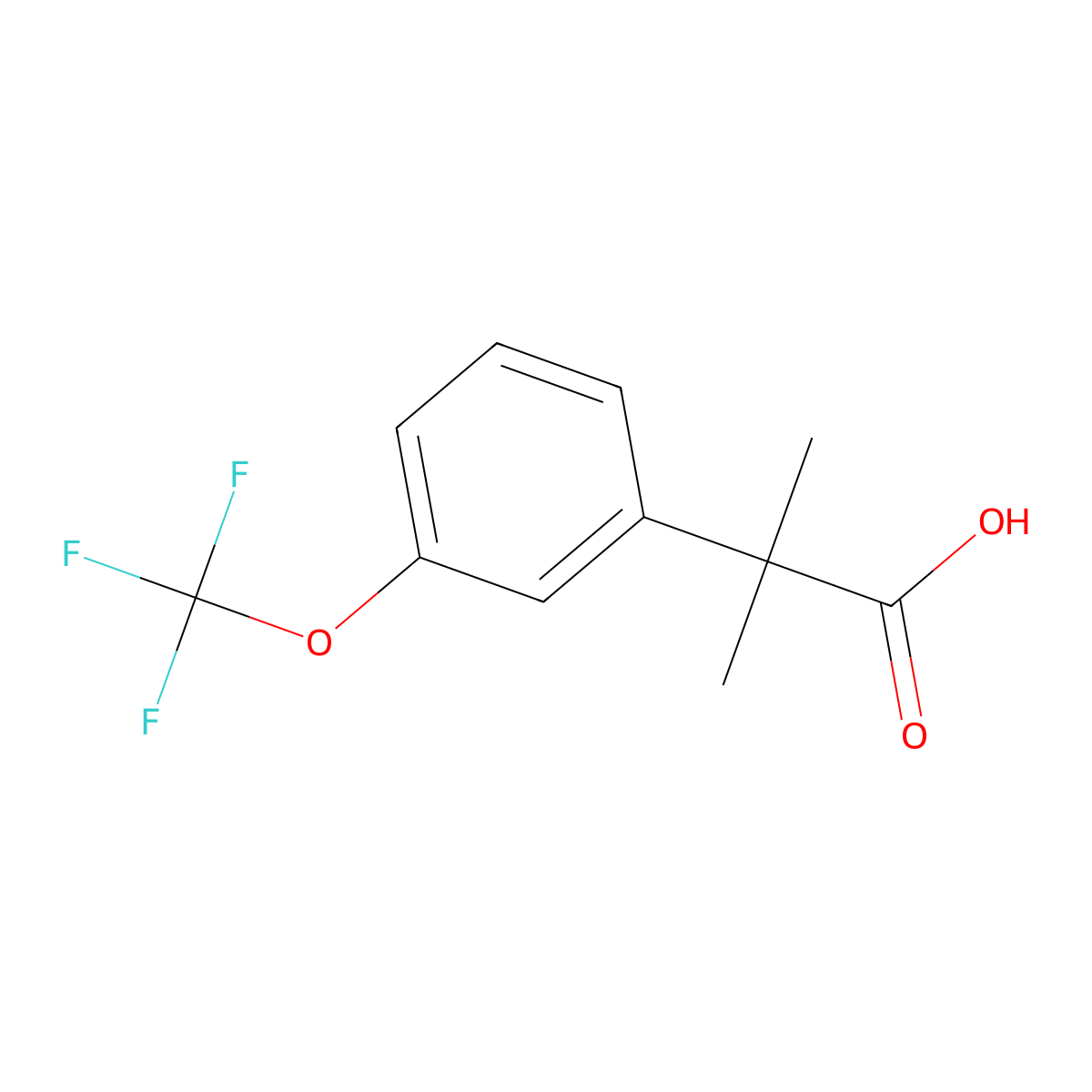 2-Methyl-2-(3-(trifluoromethoxy)phenyl)propanoic acid molecular structure, CAS 1260875-58-8