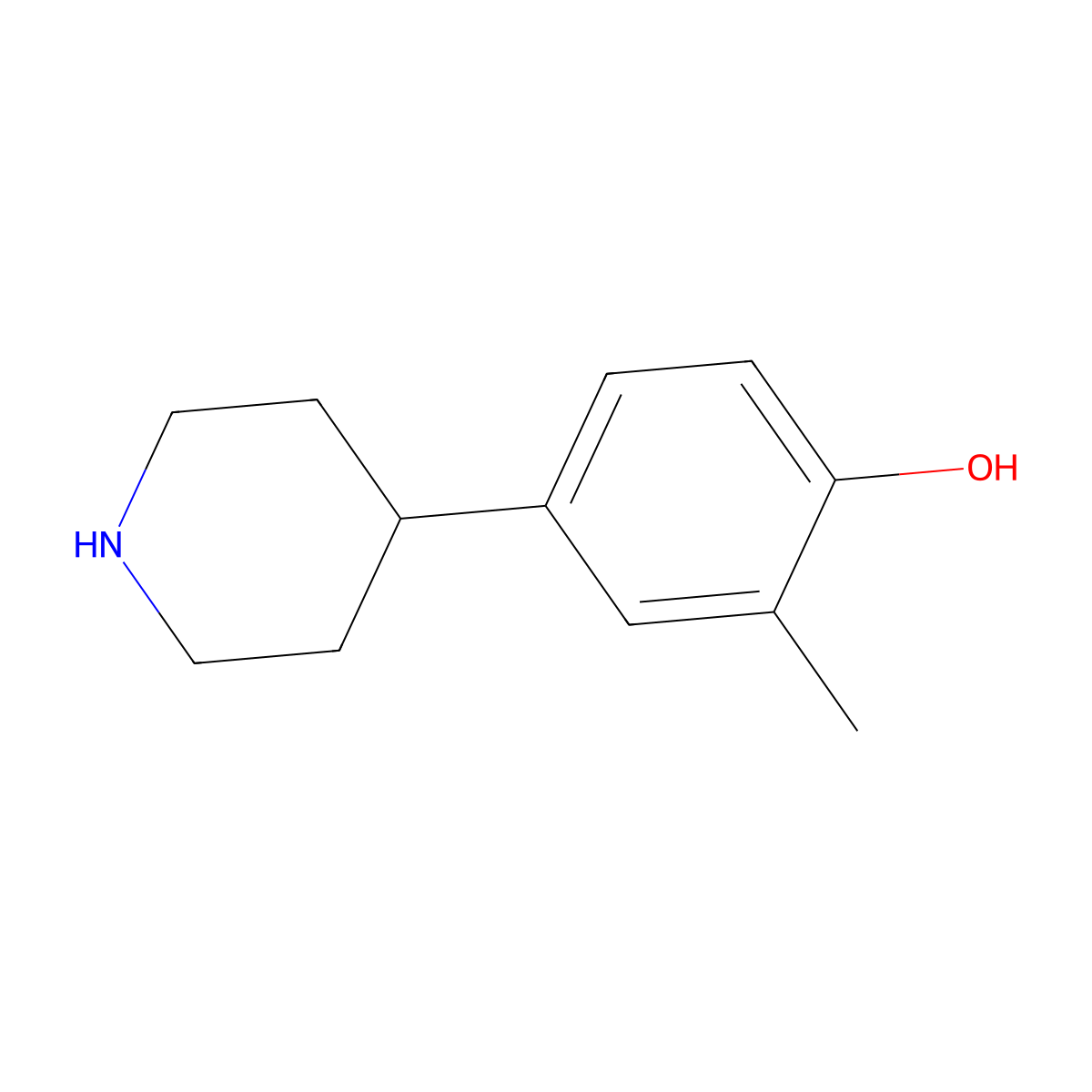 2-Methyl-4-(piperidin-4-YL)phenol molecular structure, CAS 1260875-76-0