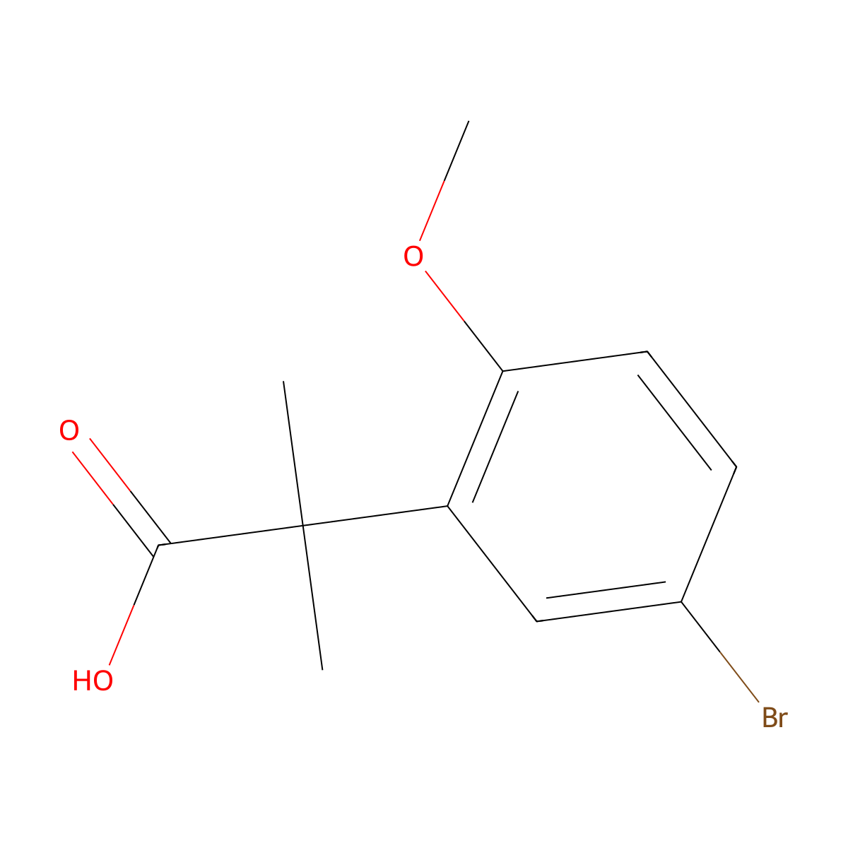 2-(5-Bromo-2-methoxyphenyl)-2-methylpropanoic acid molecular structure, CAS 1260876-20-7