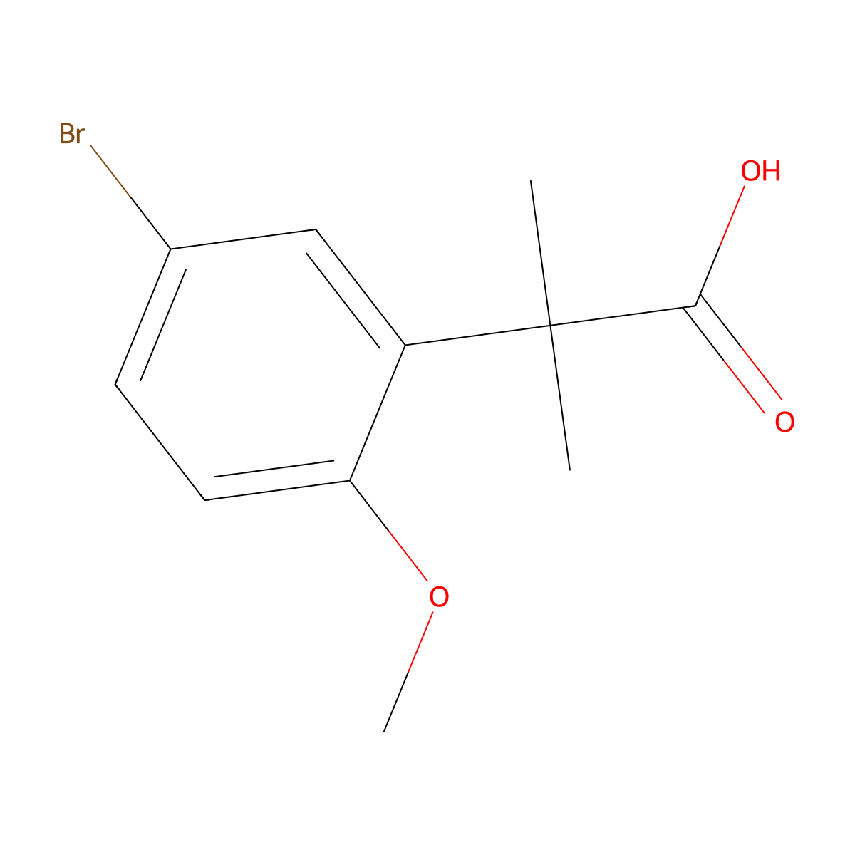 2-(5-Bromo-2-methoxyphenyl)-2-methylpropanoic acid molecular structure, CAS 1260876-20-7