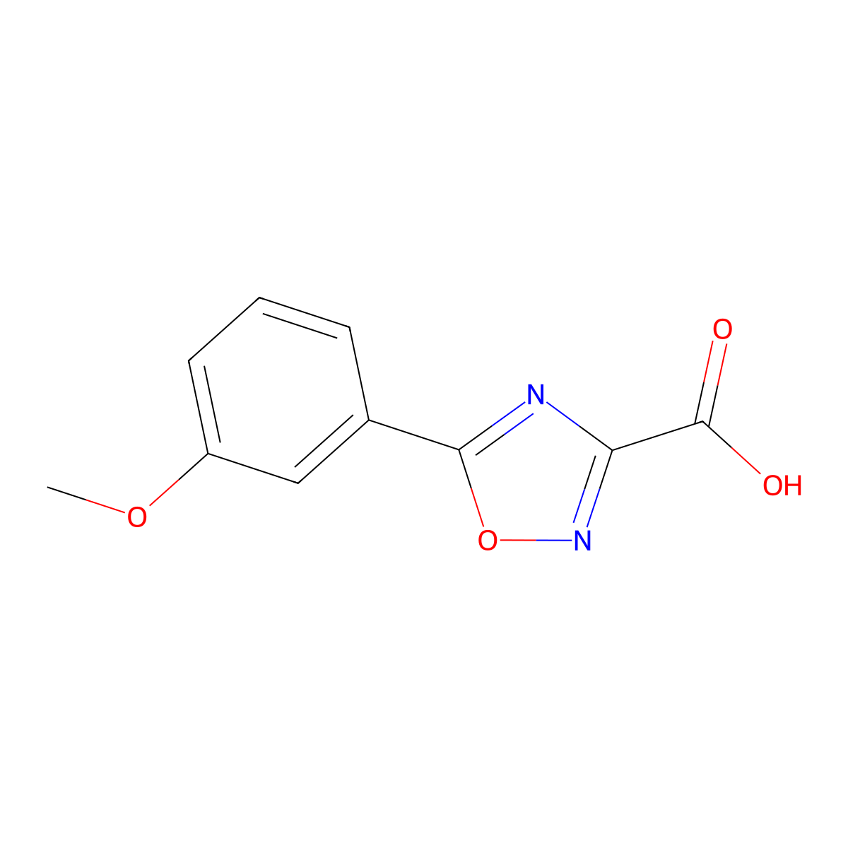 5-(3-Methoxyphenyl)-1,2,4-oxadiazole-3-carboxylic acid molecular structure, CAS 1260876-59-2