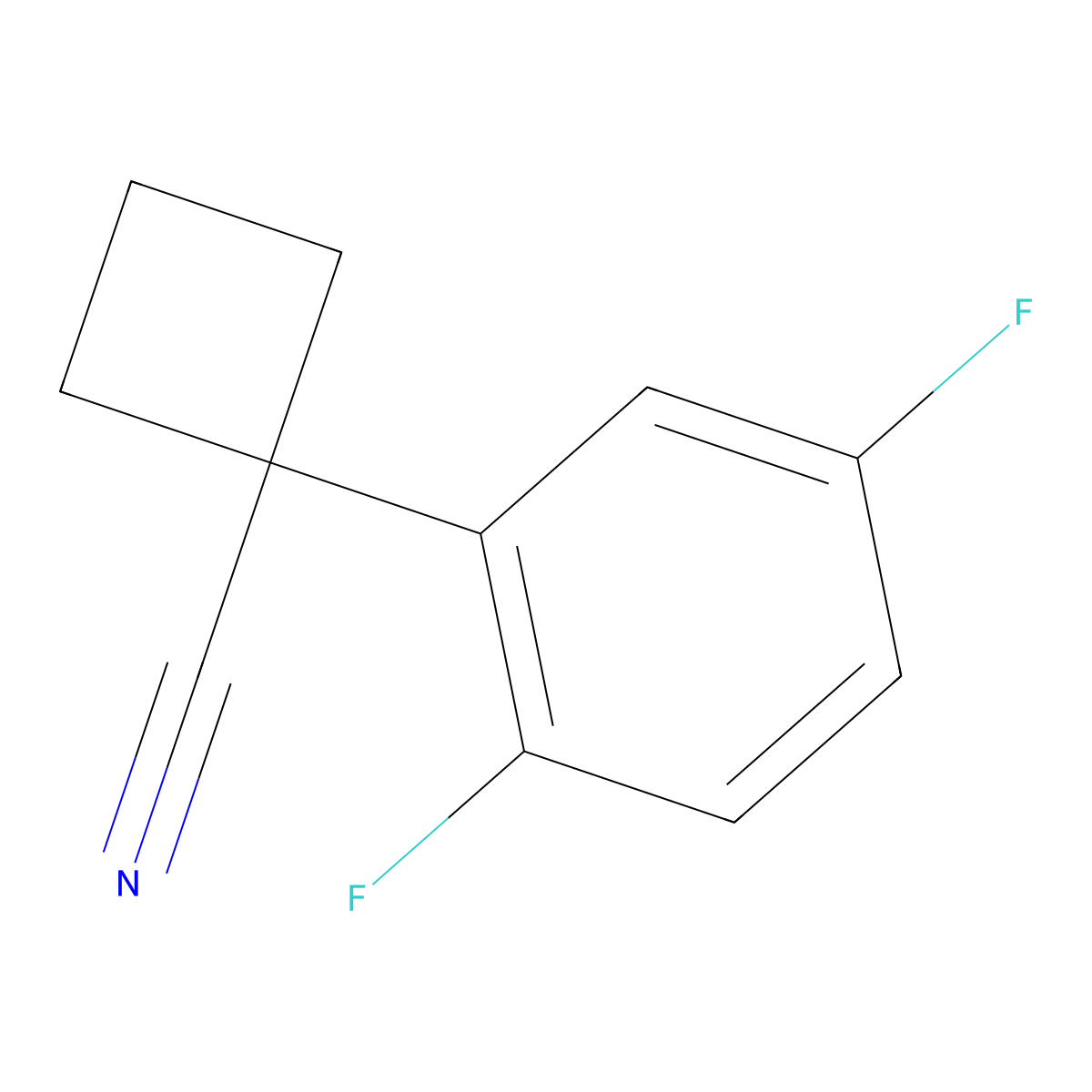 1-(2,5-Difluorophenyl)cyclobutanecarbonitrile molecular structure, CAS 1260876-78-5
