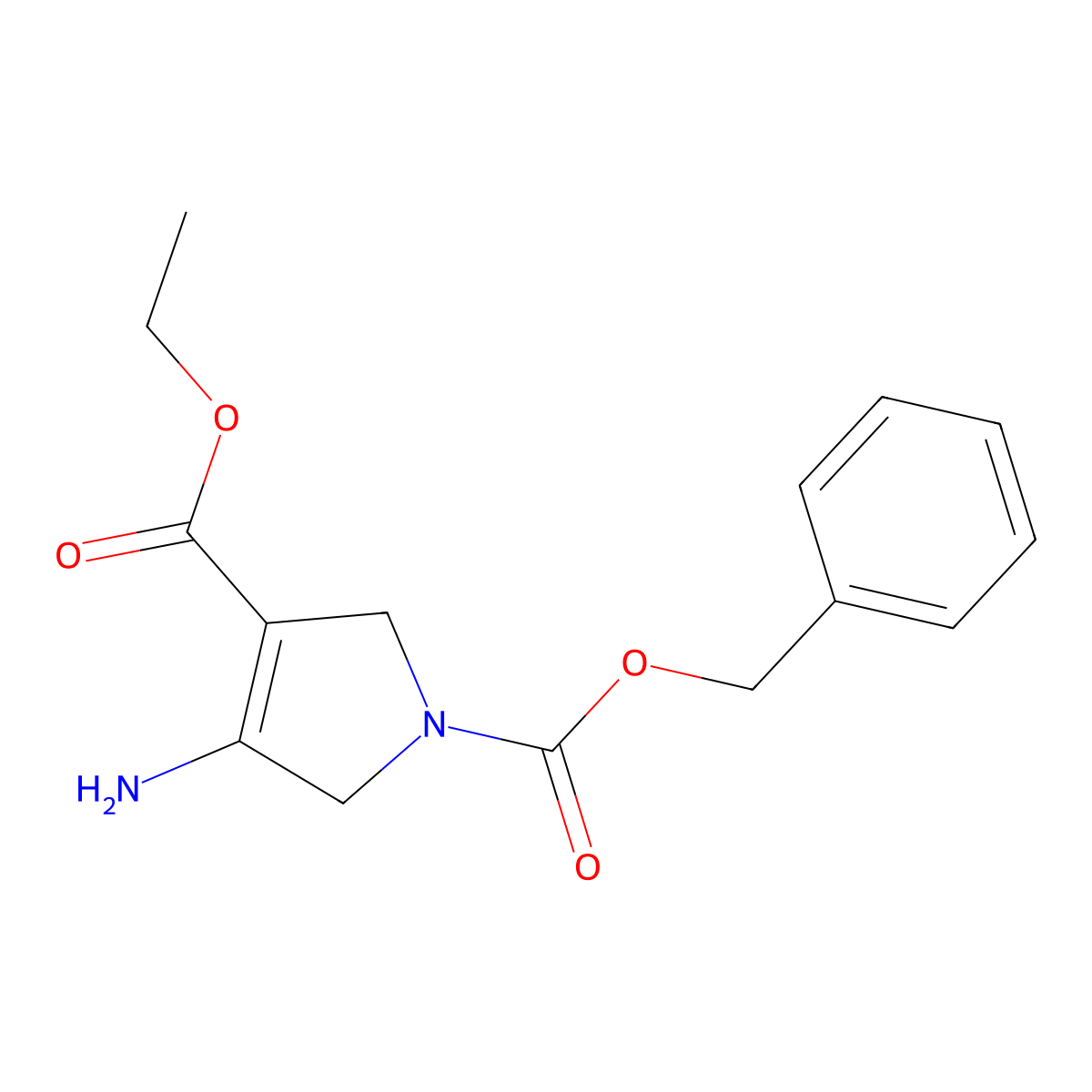 1-Benzyl 3-ethyl 4-amino-1H-pyrrole-1,3(2H,5H)-dicarboxylate molecular structure, CAS 1260876-97-8