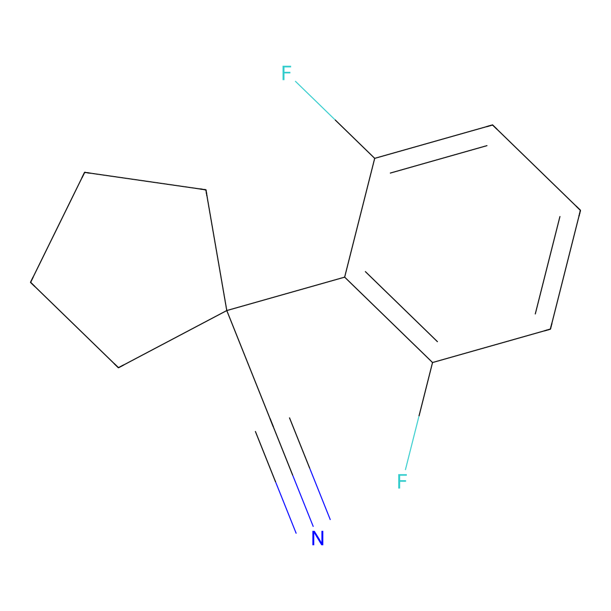 1-(2,6-Difluorophenyl)cyclopentane-1-carbonitrile molecular structure, CAS 1260877-15-3