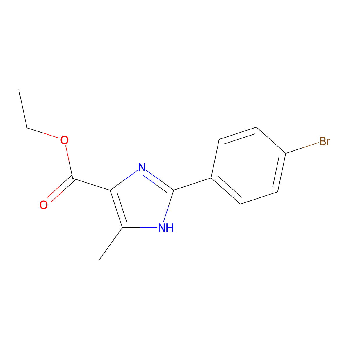 ethyl 2-(4-bromophenyl)-4-methyl-1H-imidazole-5-carboxylate molecular structure, CAS 1260877-21-1