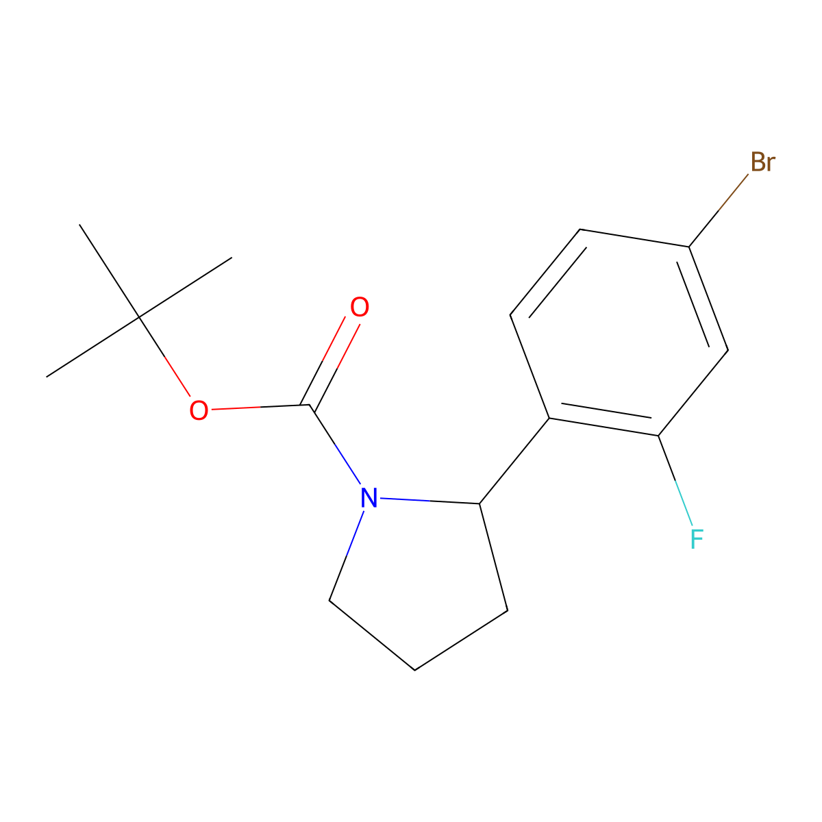 1-Boc-2-(4-bromo-2-fluoro-phenyl)-pyrrolidine molecular structure, CAS 1260877-27-7