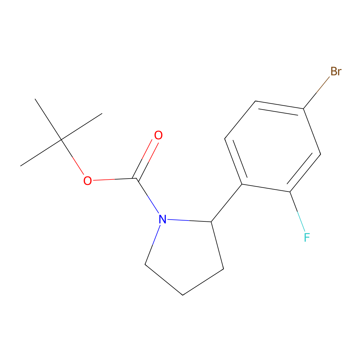 1-Boc-2-(4-bromo-2-fluoro-phenyl)-pyrrolidine molecular structure, CAS 1260877-27-7