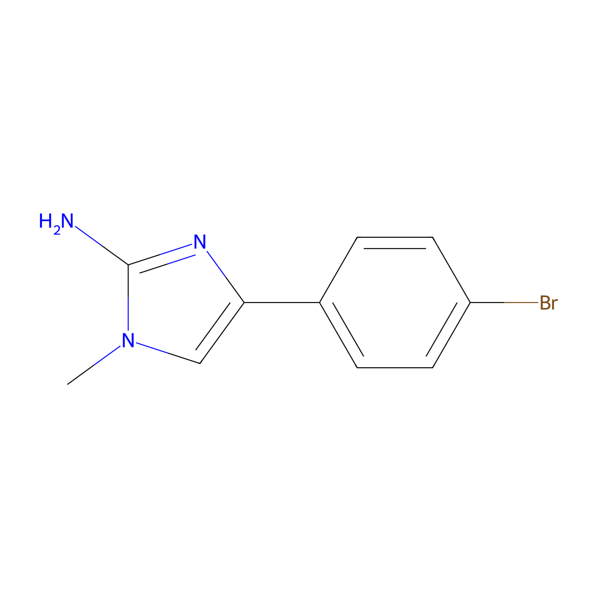 4-(4-Bromophenyl)-1-methyl-1H-imidazol-2-amine molecular structure, CAS 1260877-71-1