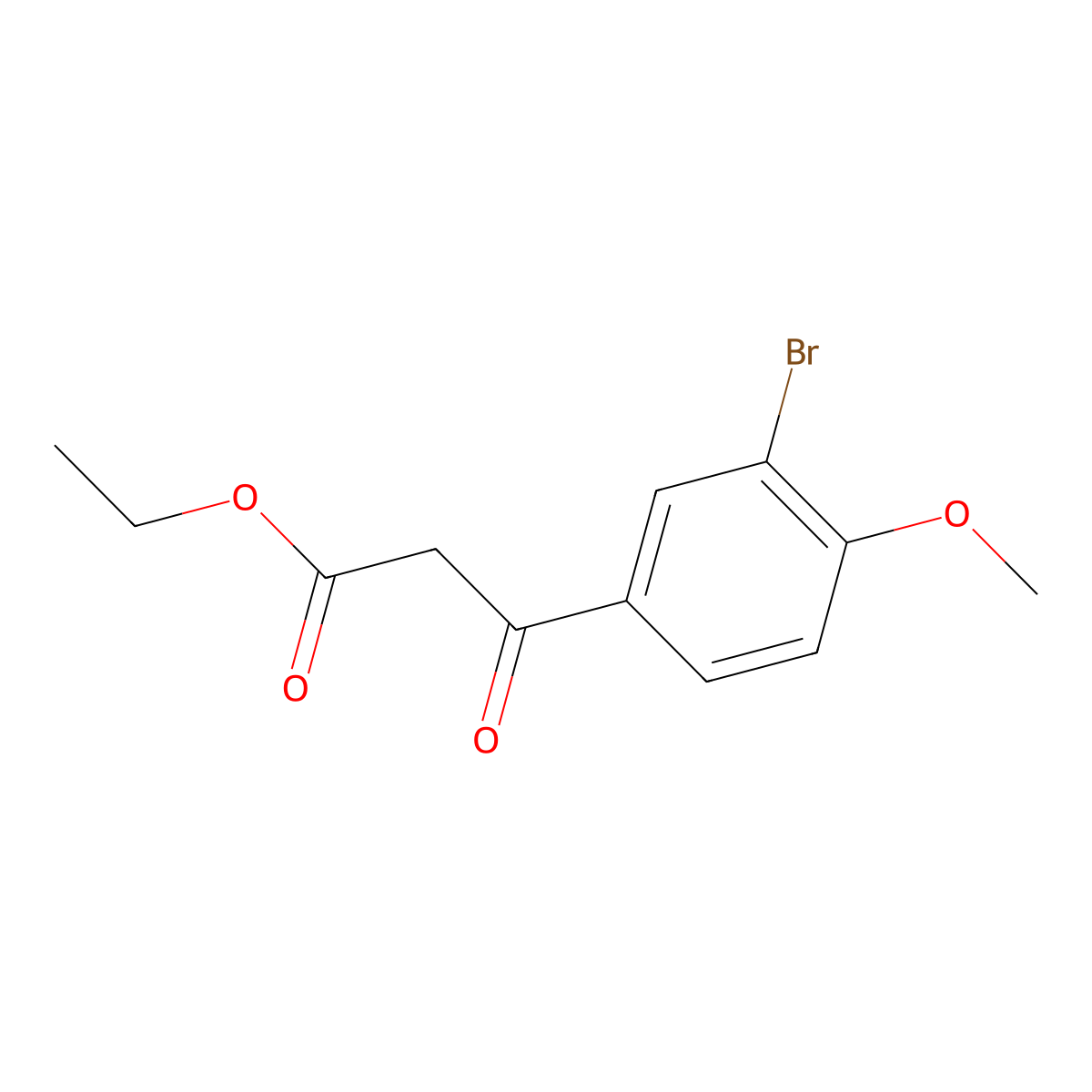 Ethyl 3-(3-bromo-4-methoxyphenyl)-3-oxopropanoate molecular structure, CAS 1260877-73-3