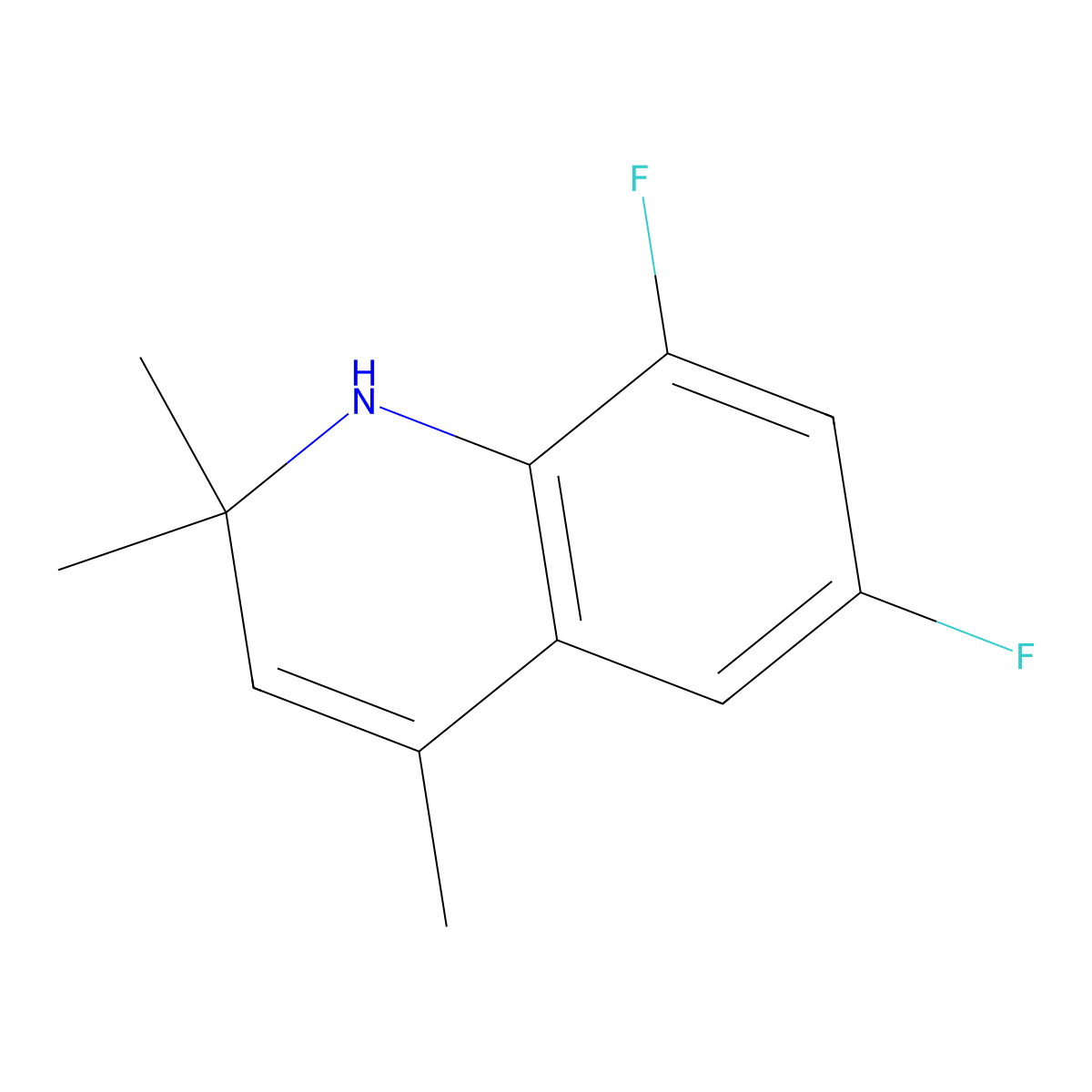 6,8-Difluoro-2,2,4-trimethyl-1,2-dihydro-quinoline molecular structure, CAS 1260877-83-5