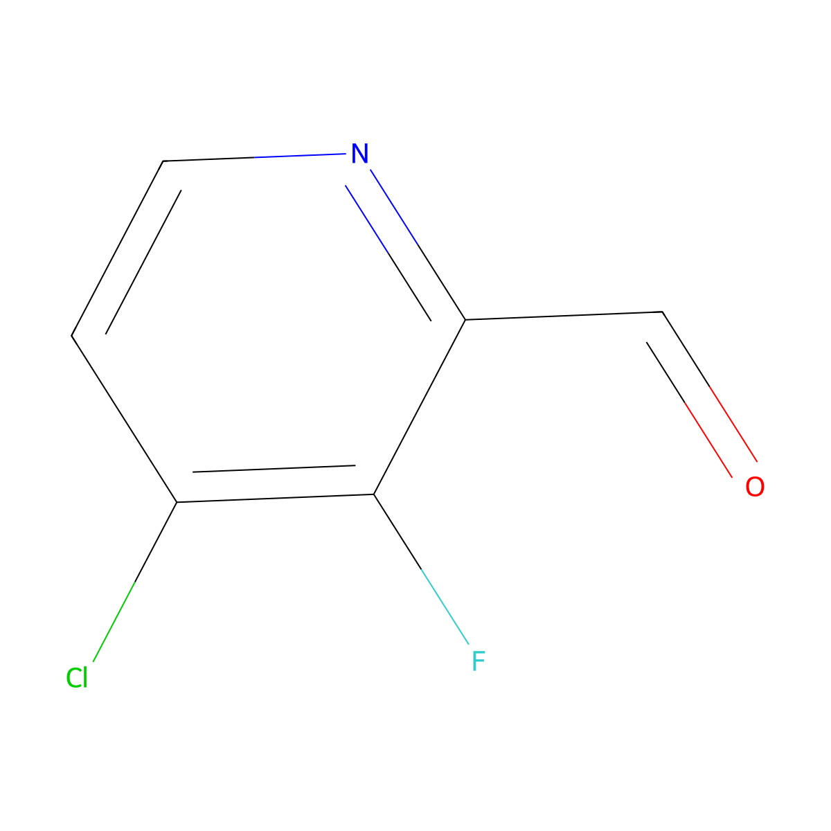 4-Chloro-3-fluoropyridine-2-carbaldehyde molecular structure, CAS 1260878-78-1