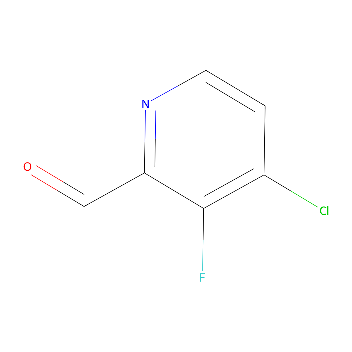 4-Chloro-3-fluoropyridine-2-carbaldehyde molecular structure, CAS 1260878-78-1