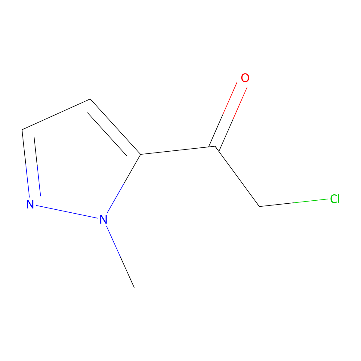 2-chloro-1-(1-methyl-1H-pyrazol-5-yl)ethan-1-one molecular structure, CAS 1260878-98-5