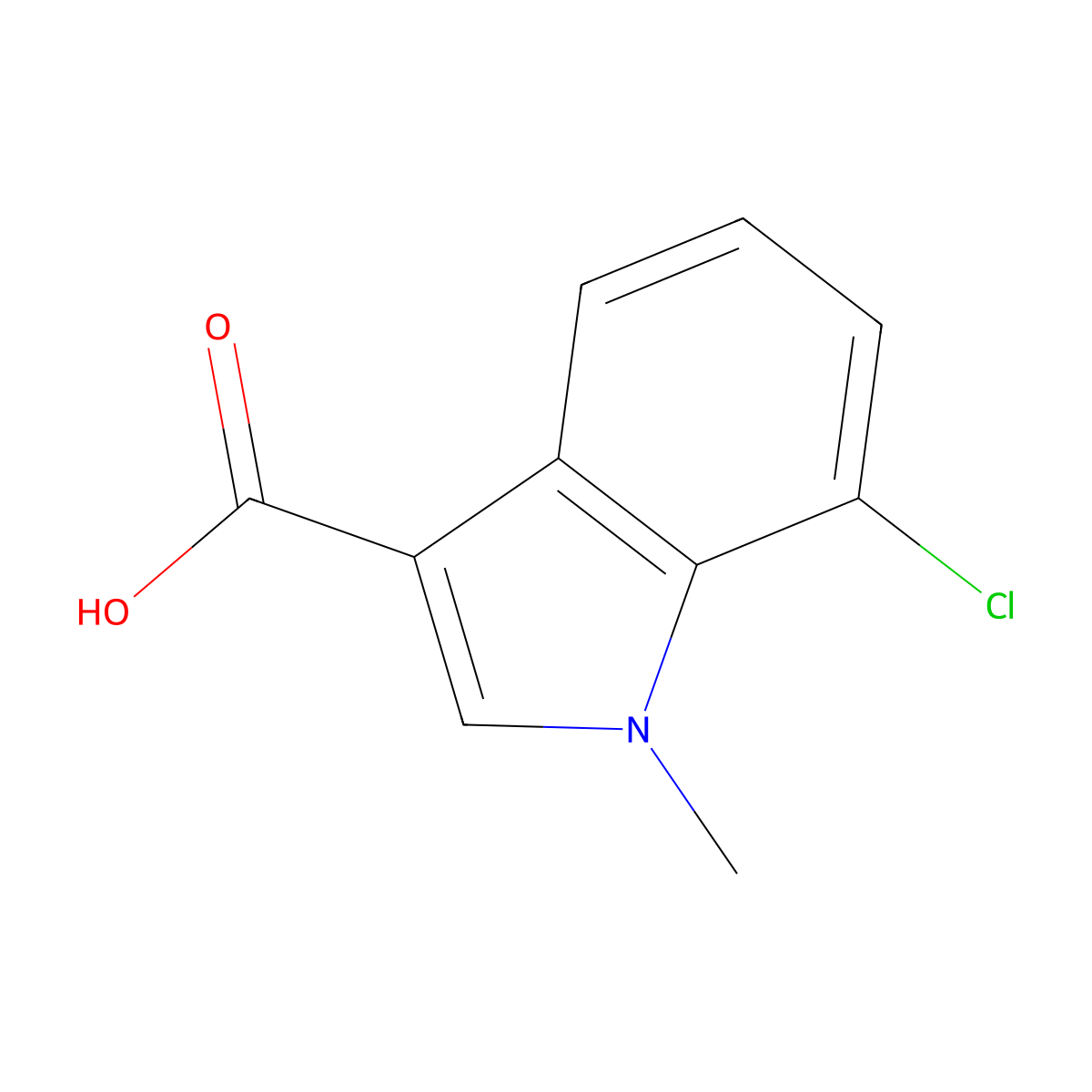 7-chloro-1-methyl-1H-indole-3-carboxylic acid molecular structure, CAS 1260879-05-7