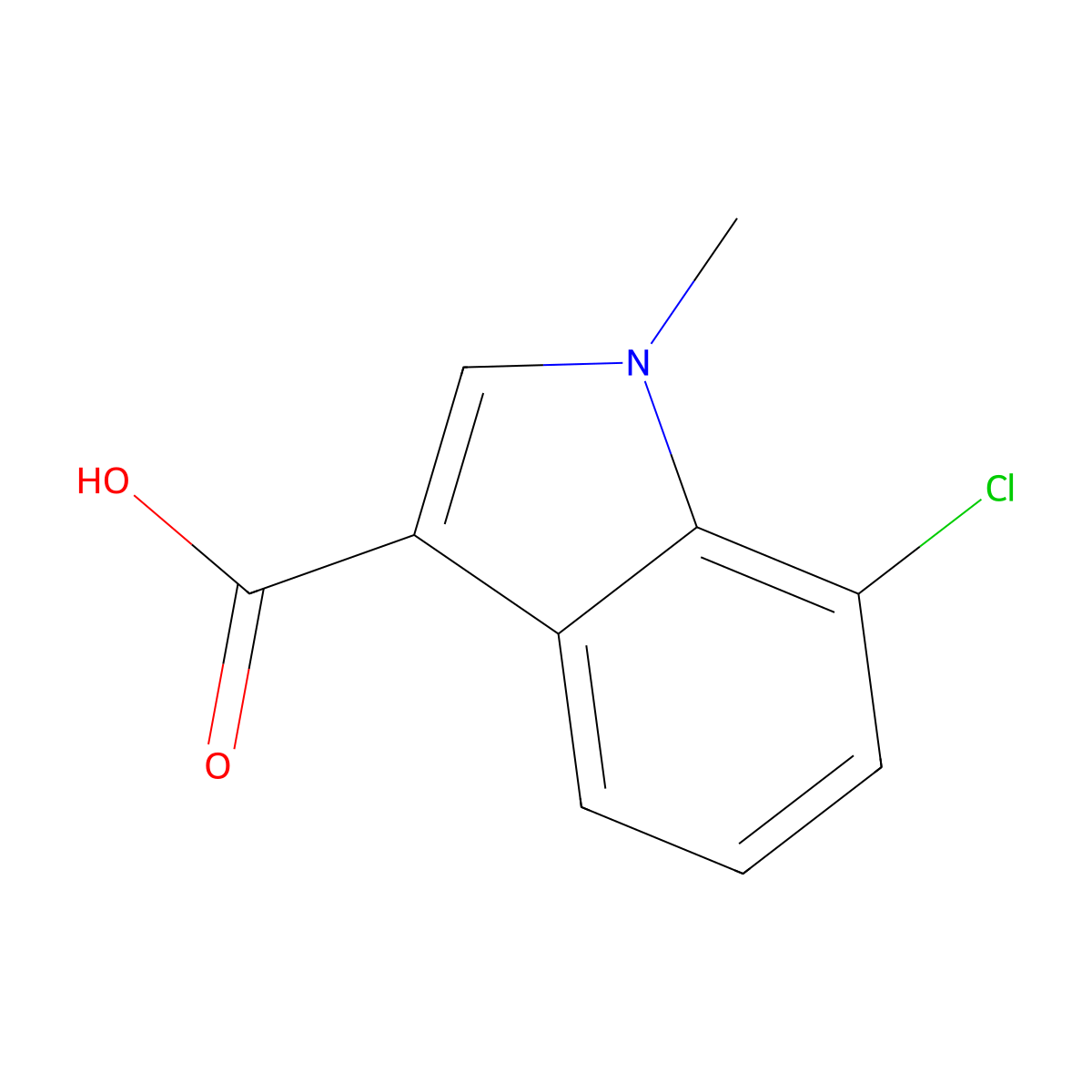 7-chloro-1-methyl-1H-indole-3-carboxylic acid molecular structure, CAS 1260879-05-7