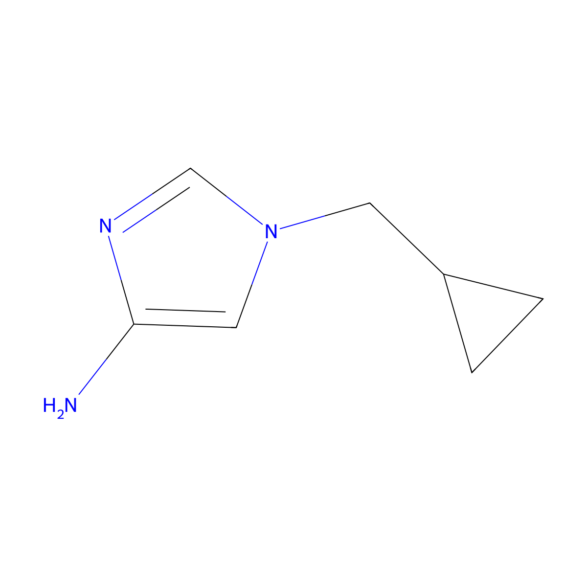 1-(Cyclopropylmethyl)-1H-imidazol-4-amine molecular structure, CAS 1260879-14-8