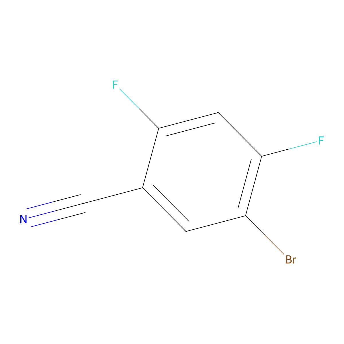 5-Bromo-2,4-difluorobenzonitrile molecular structure, CAS 1260879-25-1