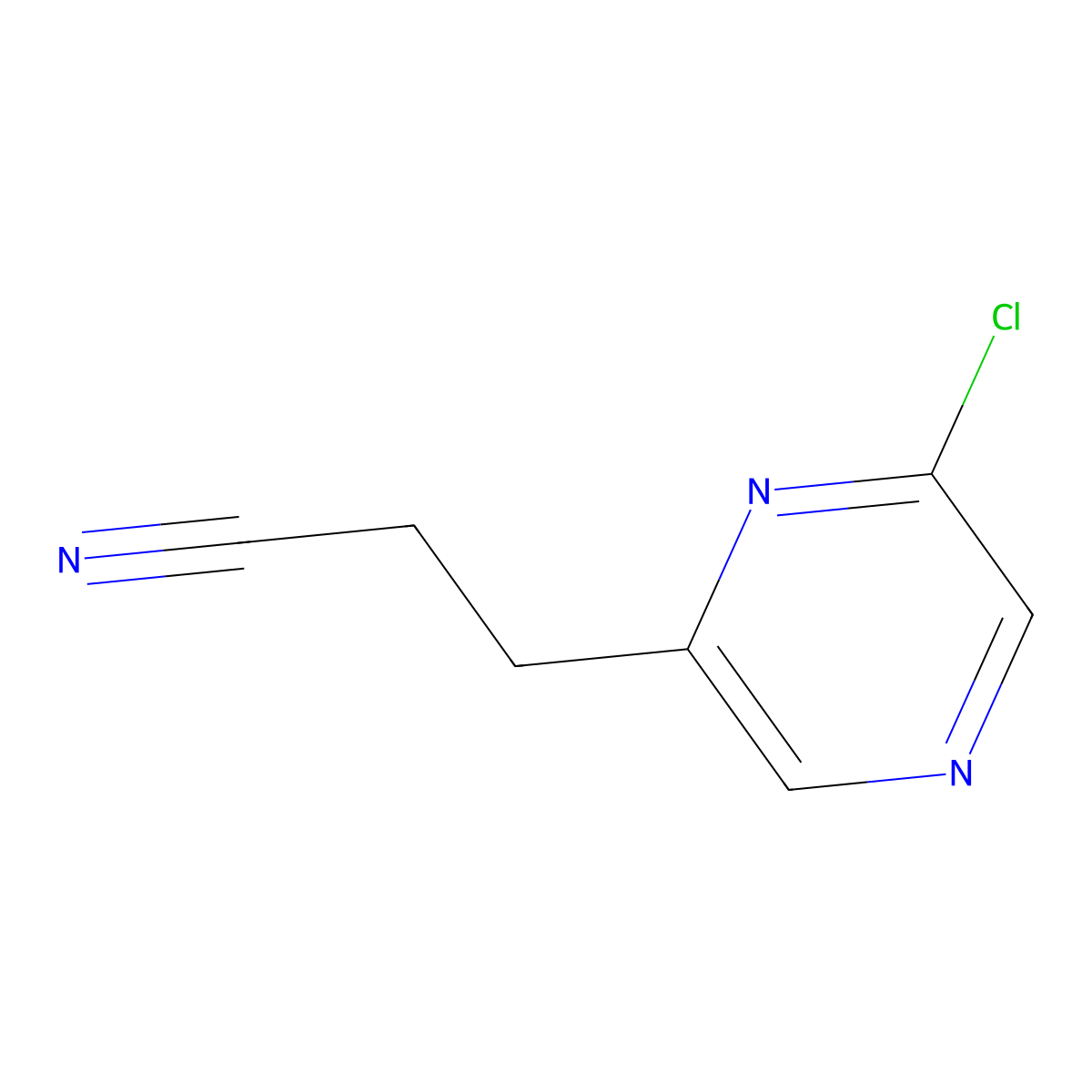 2-Pyrazinepropanenitrile, 6-chloro- molecular structure, CAS 1260879-38-6