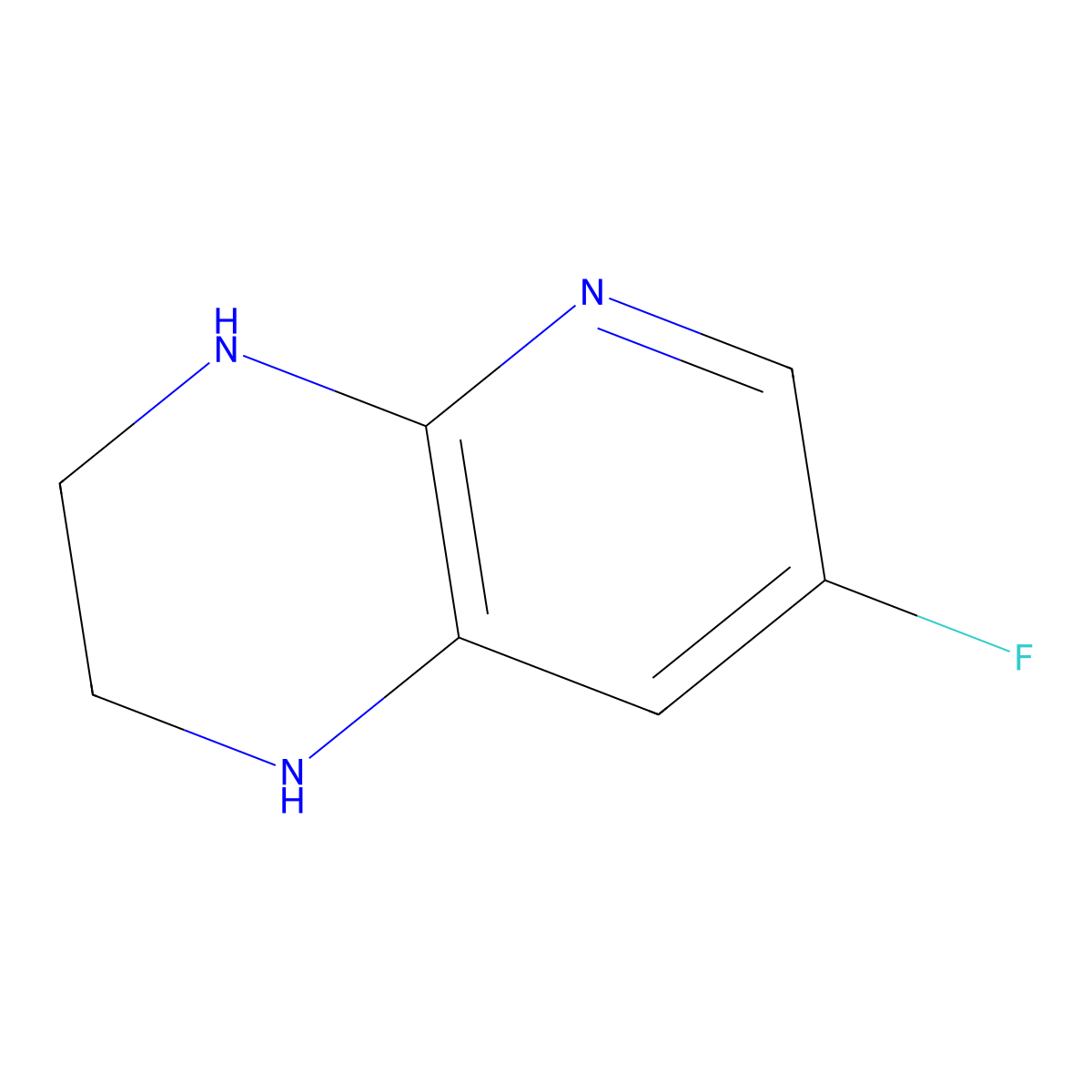 7-Fluoro-1,2,3,4-tetrahydropyrido[2,3-b]pyrazine molecular structure, CAS 1260879-85-3
