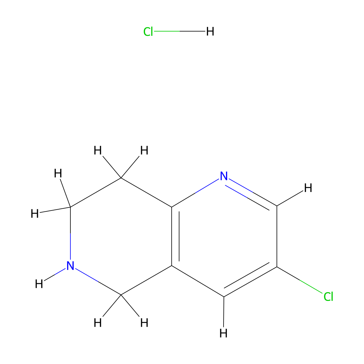 3-Chloro-5,6,7,8-tetrahydro-1,6-naphthyridine hydrochloride molecular structure, CAS 1260879-95-5