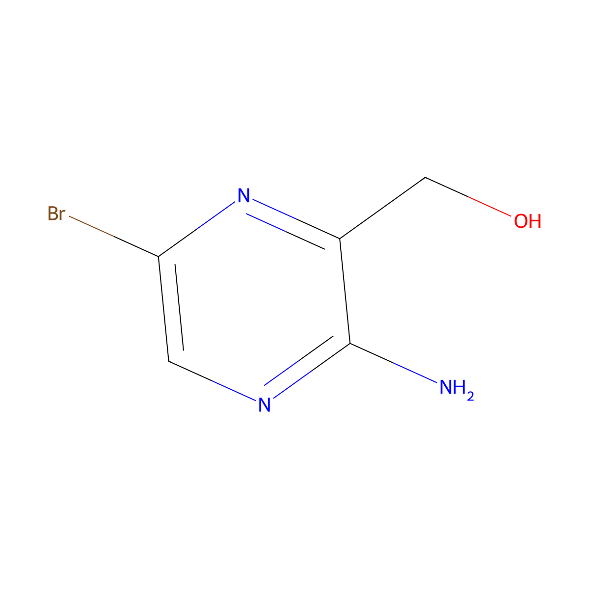 (3-Amino-6-bromopyrazin-2-yl)methanol molecular structure, CAS 1260880-59-8