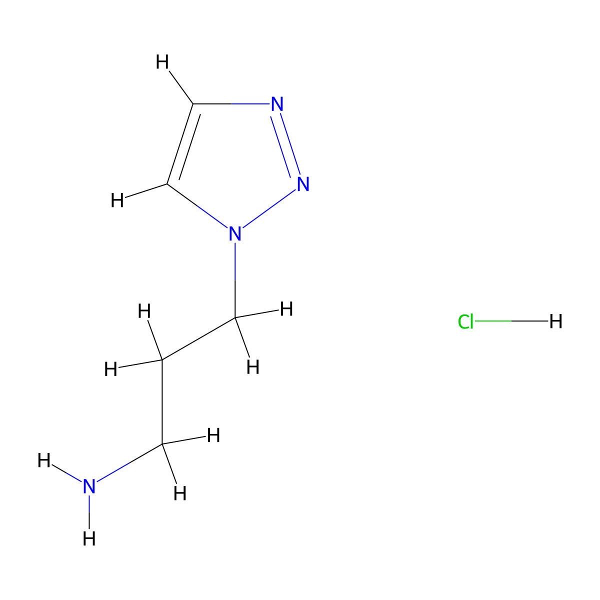 3-(1H-1,2,3-triazol-1-yl)propan-1-amine hydrochloride molecular structure, CAS 1260882-68-5