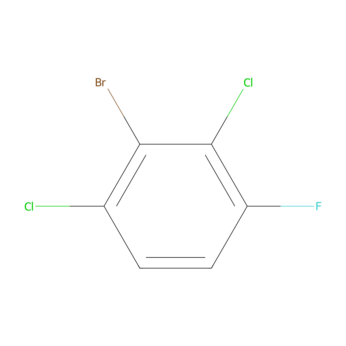 2-Bromo-1,3-dichloro-4-fluorobenzene molecular structure, CAS 1260882-75-4