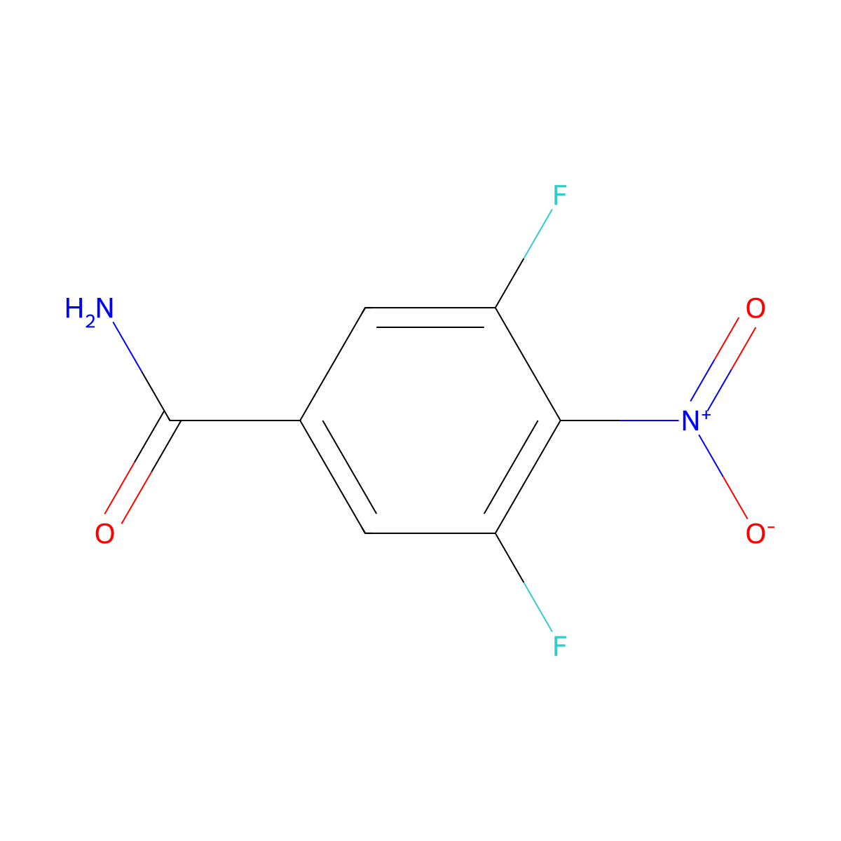 3,5-Difluoro-4-nitrobenzamide molecular structure, CAS 1260882-93-6