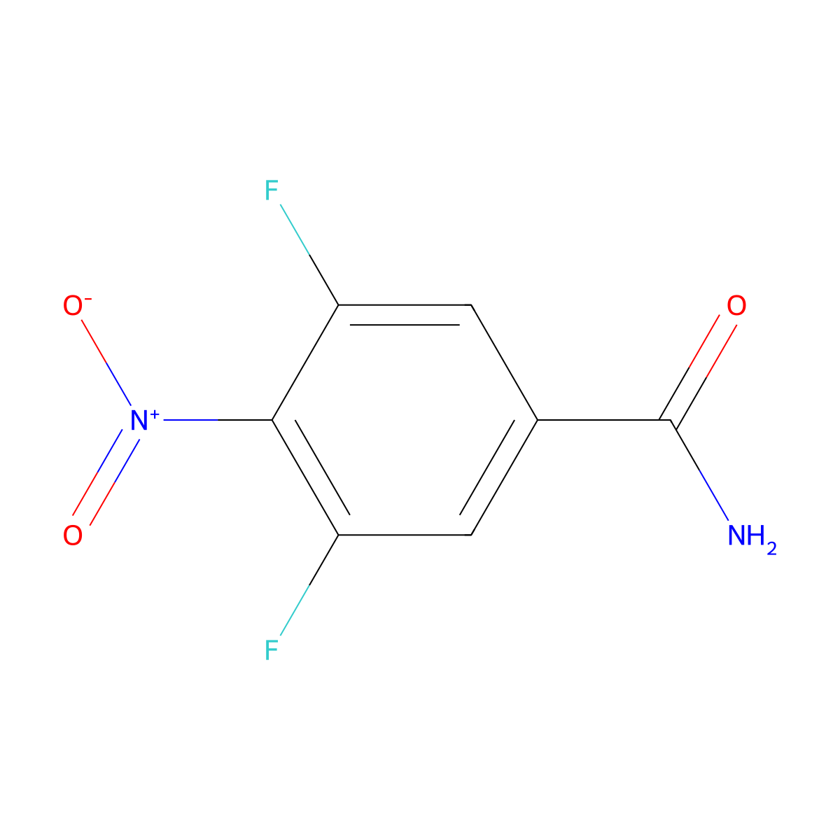 3,5-Difluoro-4-nitrobenzamide molecular structure, CAS 1260882-93-6