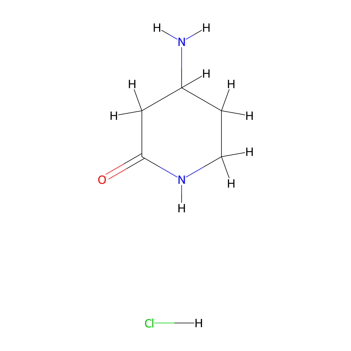 4-Aminopiperidin-2-one hydrochloride molecular structure, CAS 1260883-24-6