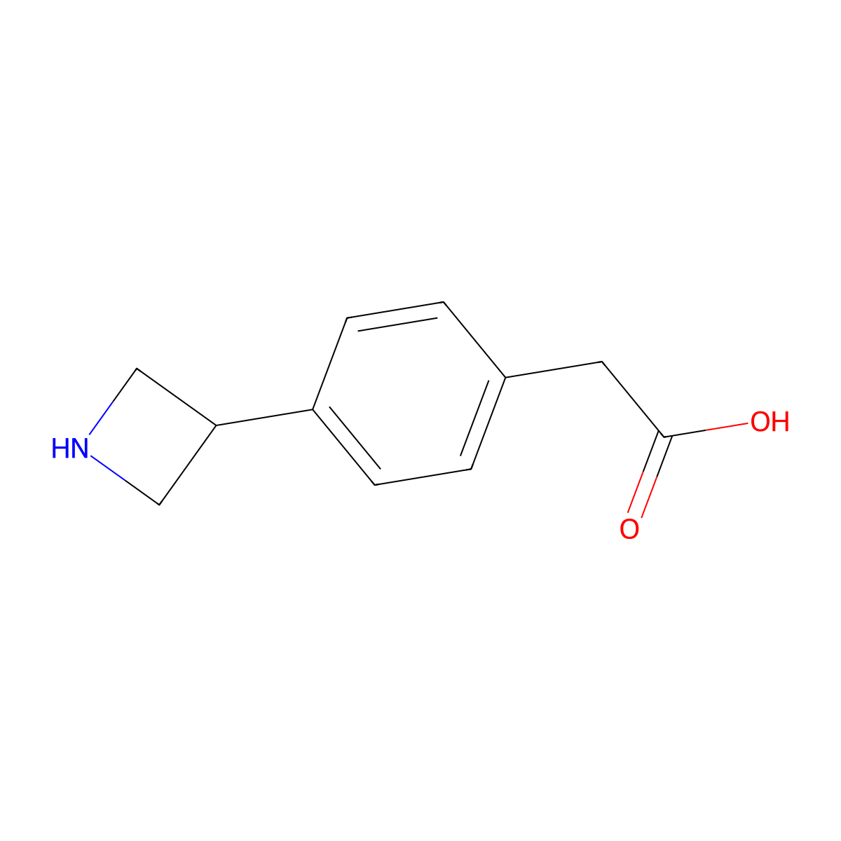 2-(4-(Azetidin-3-yl)phenyl)acetic acid molecular structure, CAS 1260884-10-3