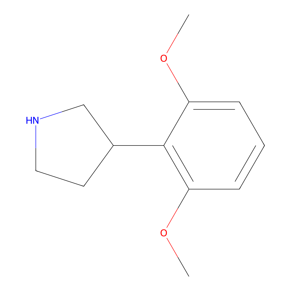3-(2,6-Dimethoxyphenyl)pyrrolidine molecular structure, CAS 1260884-33-0