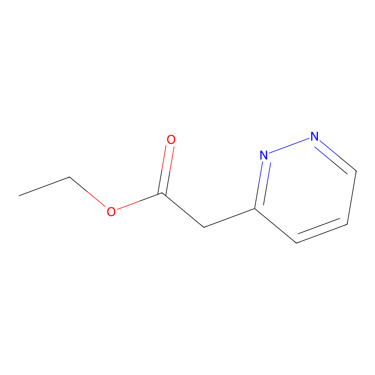 Ethyl 2-(pyridazin-3-yl)acetate molecular structure, CAS 1260885-52-6