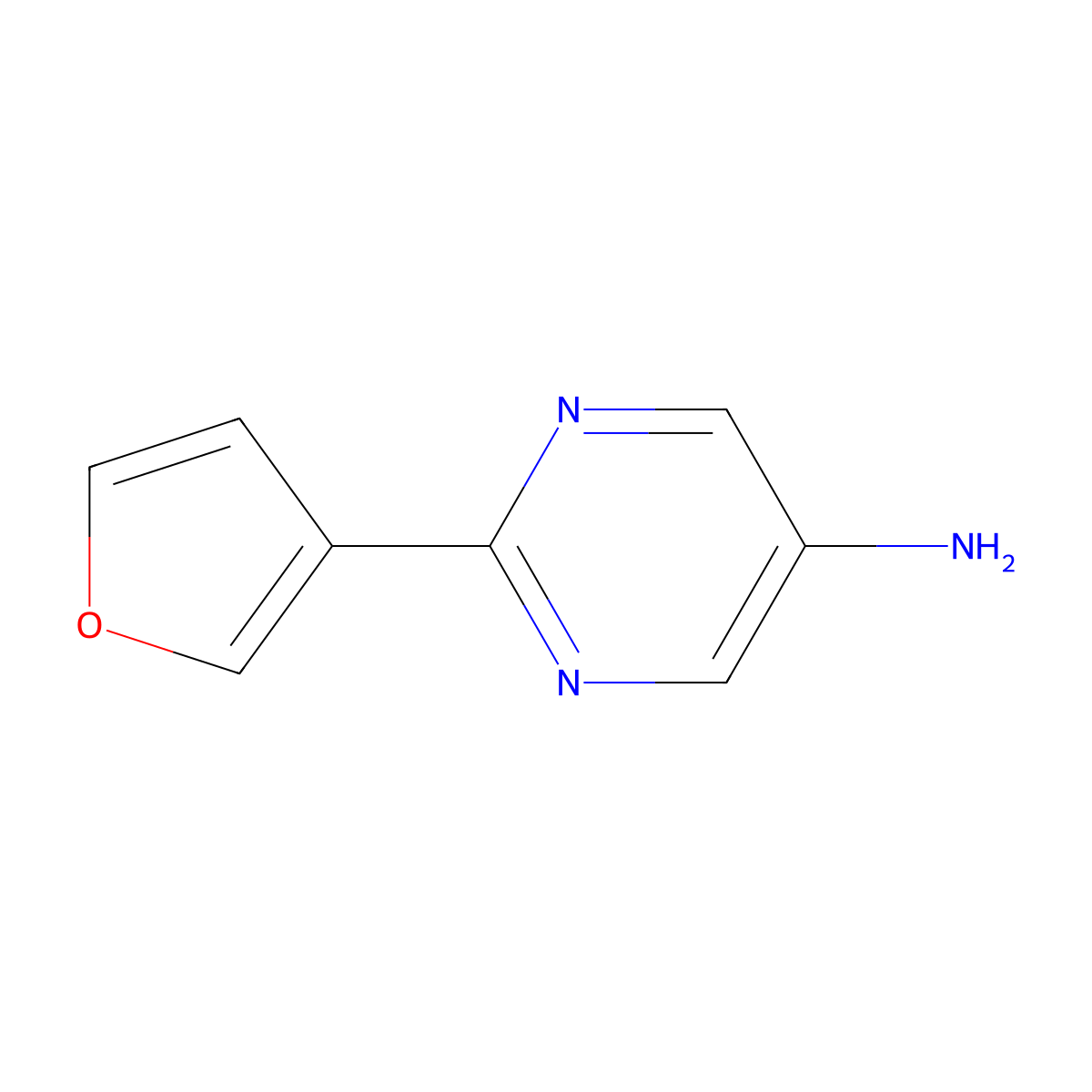 5-Amino-2-(3-furyl)pyrimidine molecular structure, CAS 1260885-95-7