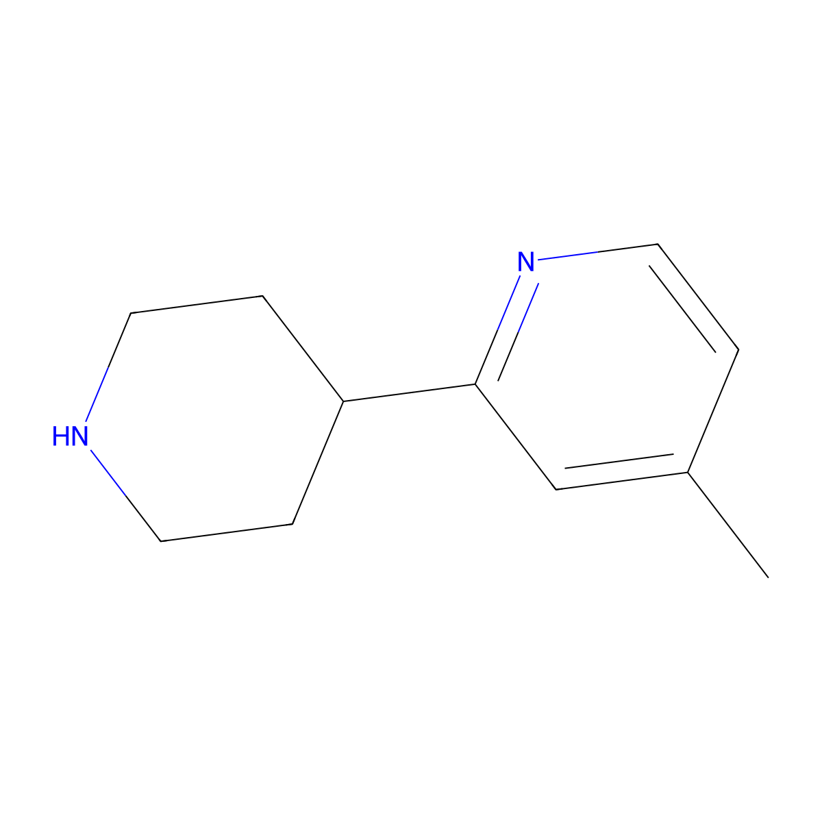 4-Methyl-2-(piperidin-4-yl)pyridine molecular structure, CAS 1260886-47-2