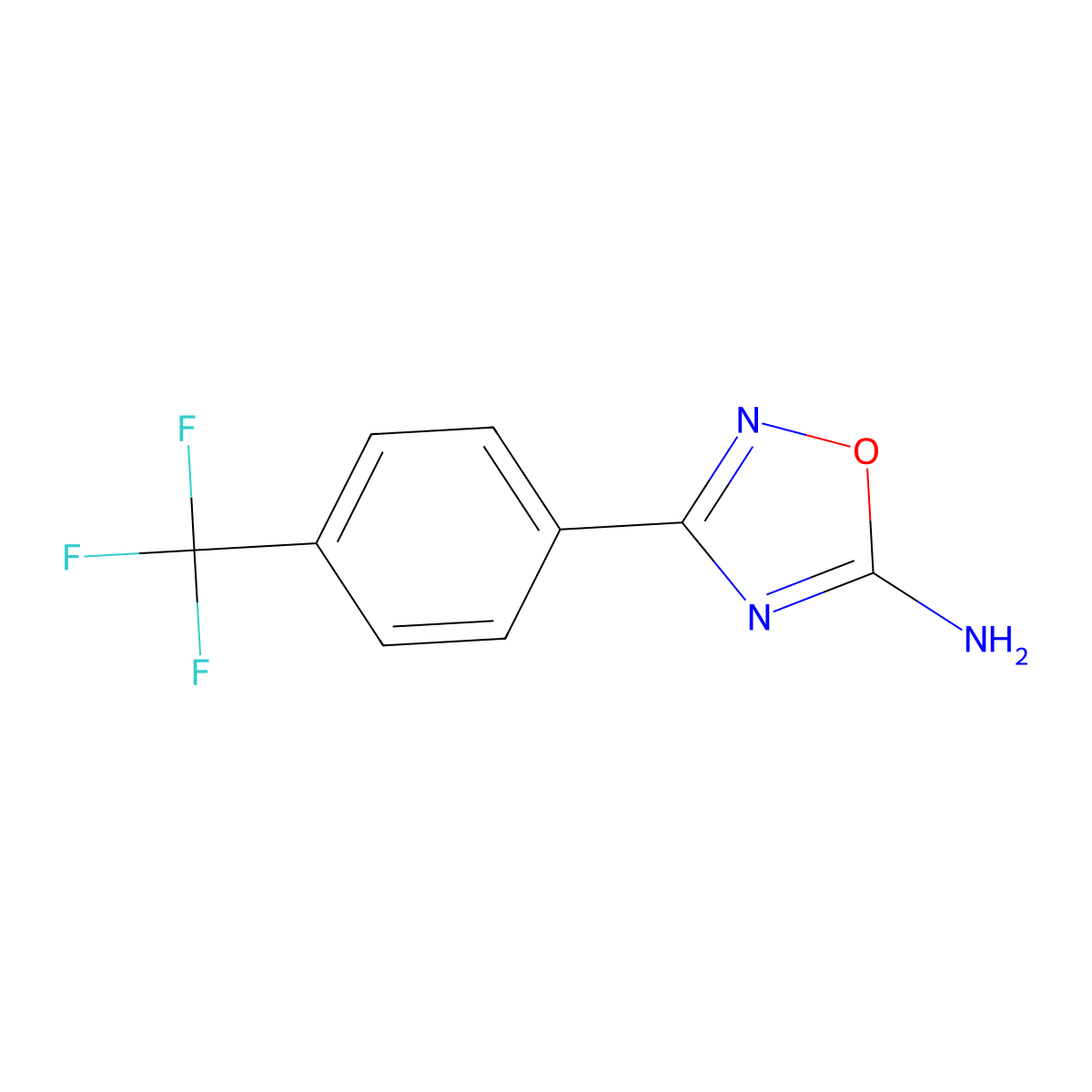 3-(4-(Trifluoromethyl)phenyl)-1,2,4-oxadiazol-5-amine molecular structure, CAS 1260886-71-2