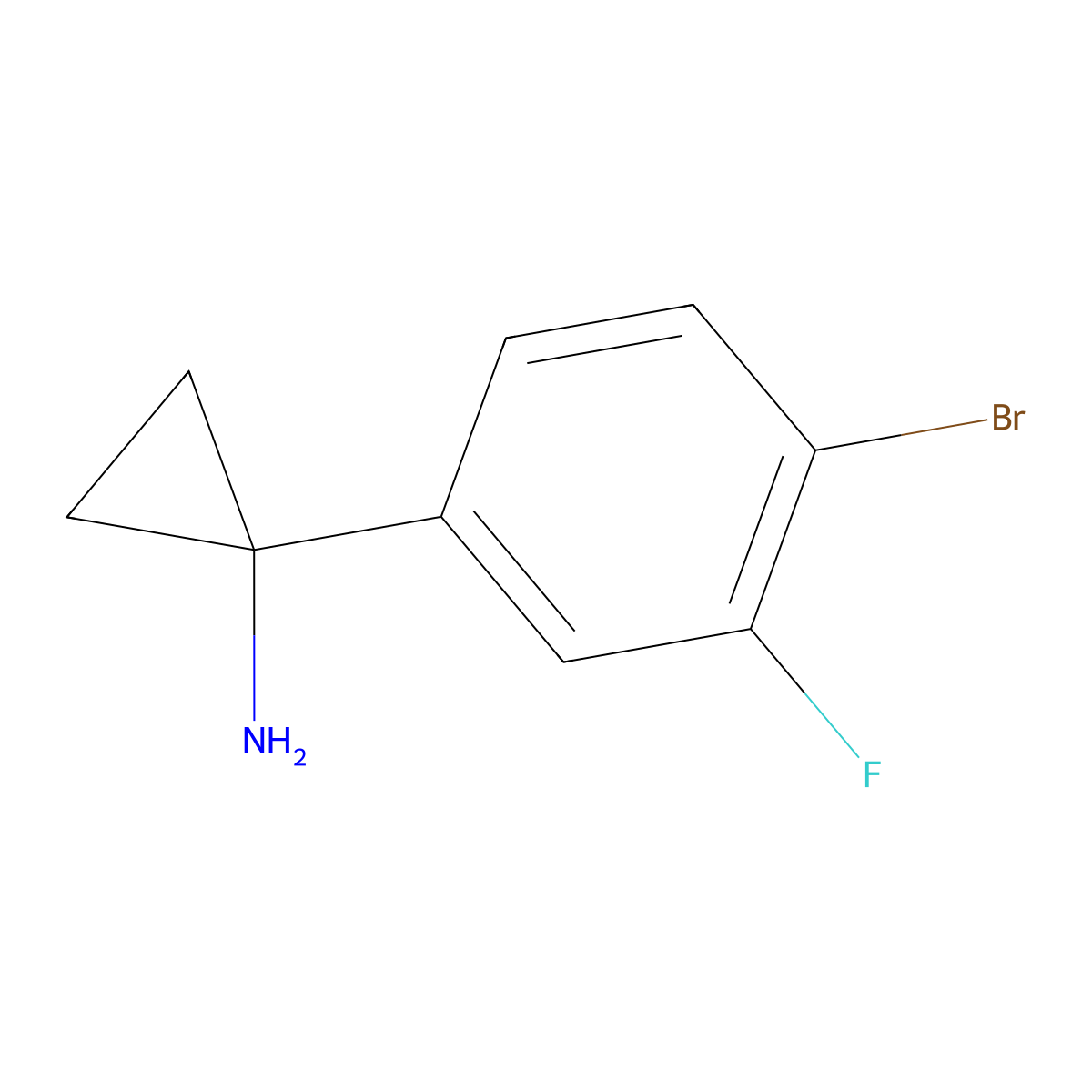 1-(4-Bromo-3-fluorophenyl)cyclopropanamine molecular structure, CAS 1260887-57-7